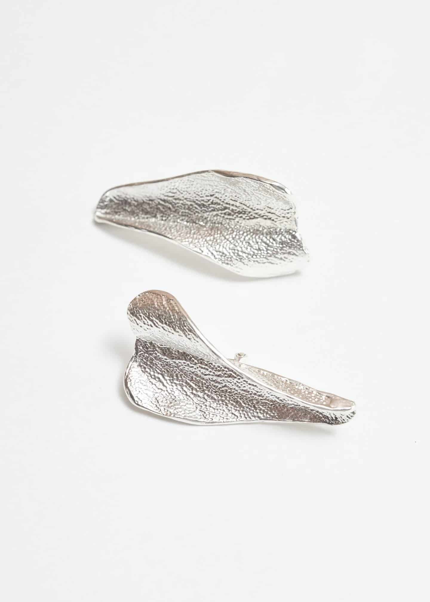 Aretes Maxi Pétalo Plata - miniatura 4