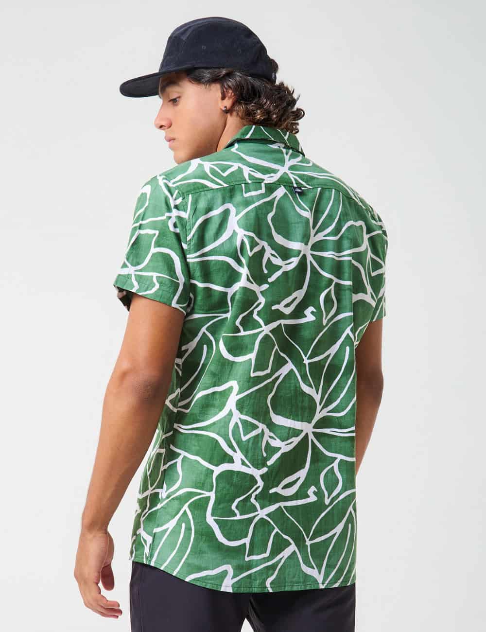 Camisa Cuello Sport manga corta Plantación verde Hombre - miniatura 5