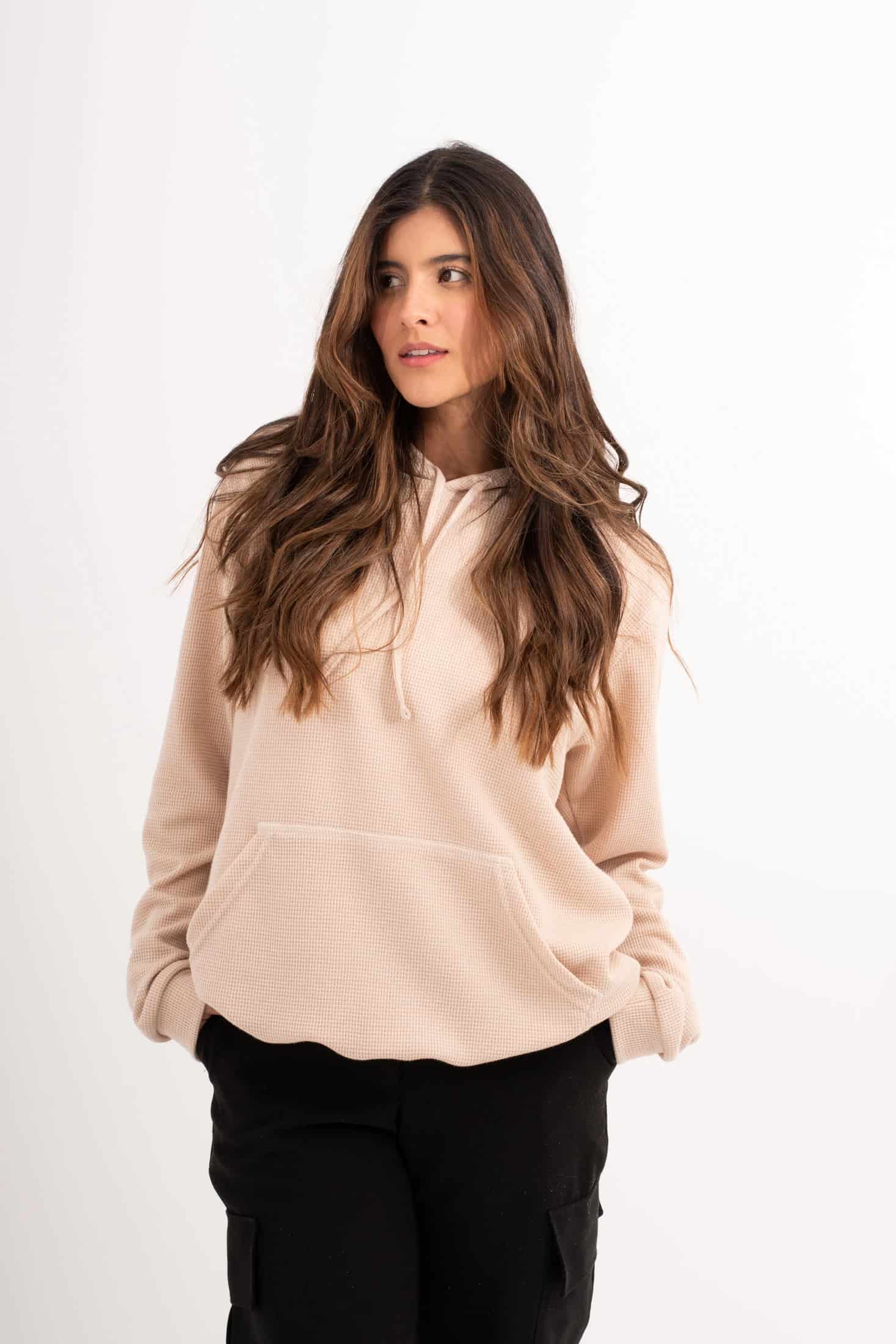 HOODIE BEIGE UNISEX- BÁSICO - miniatura 6