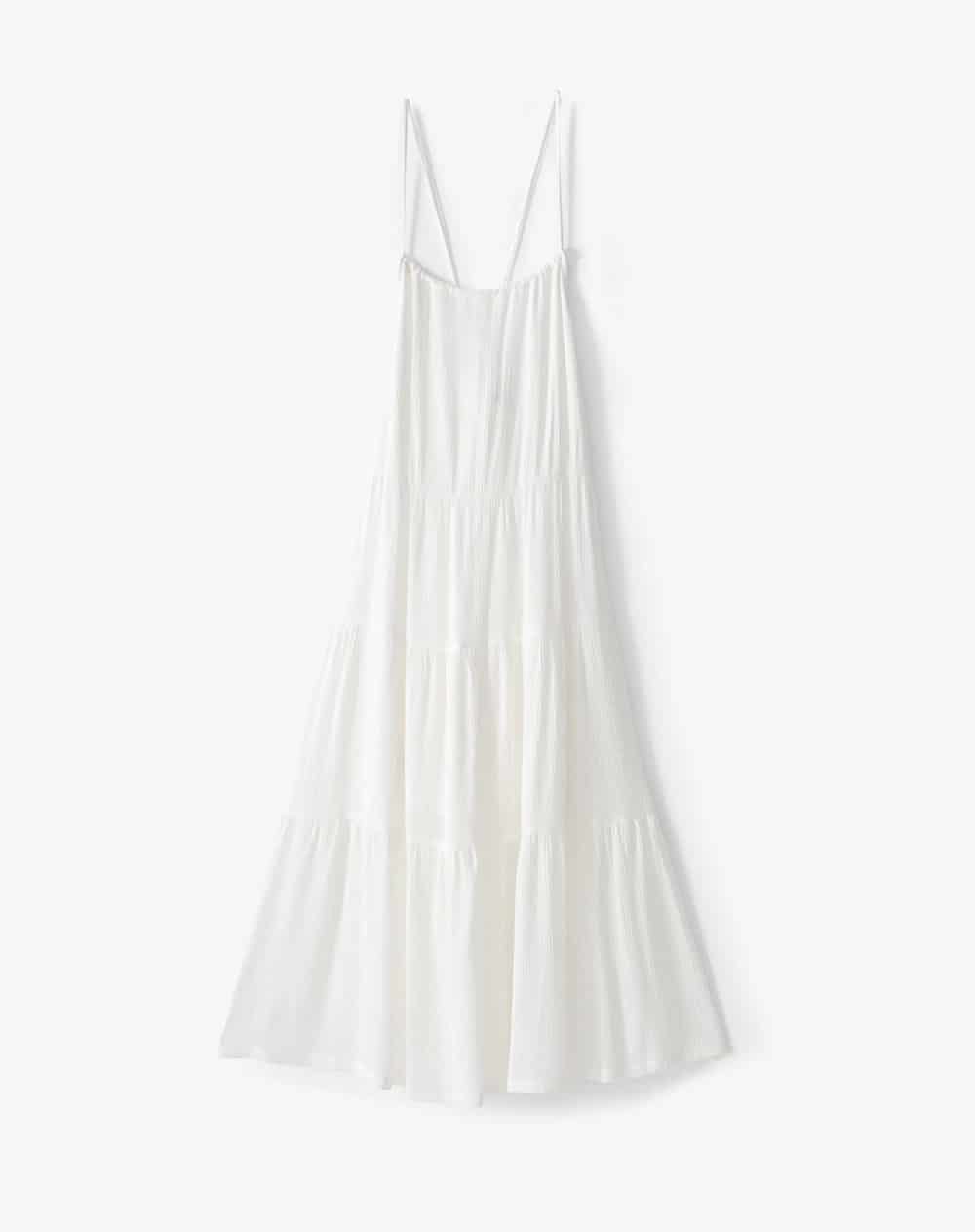 Vestido largo bloques blanco mujer - miniatura 1