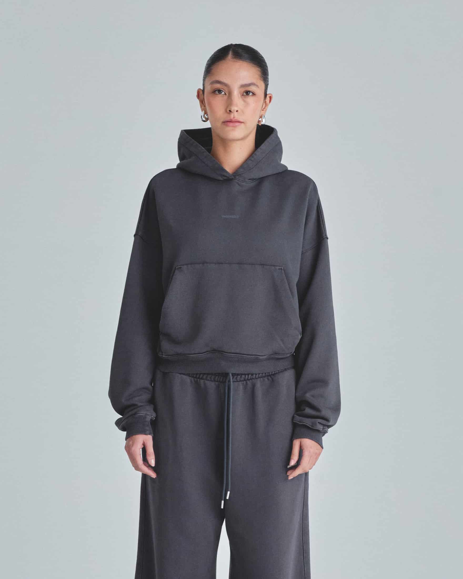 W Line Basic Boxy Fit Hoodie Dark Gray - miniatura 2