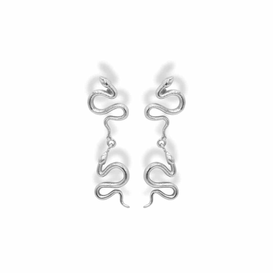 Aretes largos con serpiente grande - miniatura 3