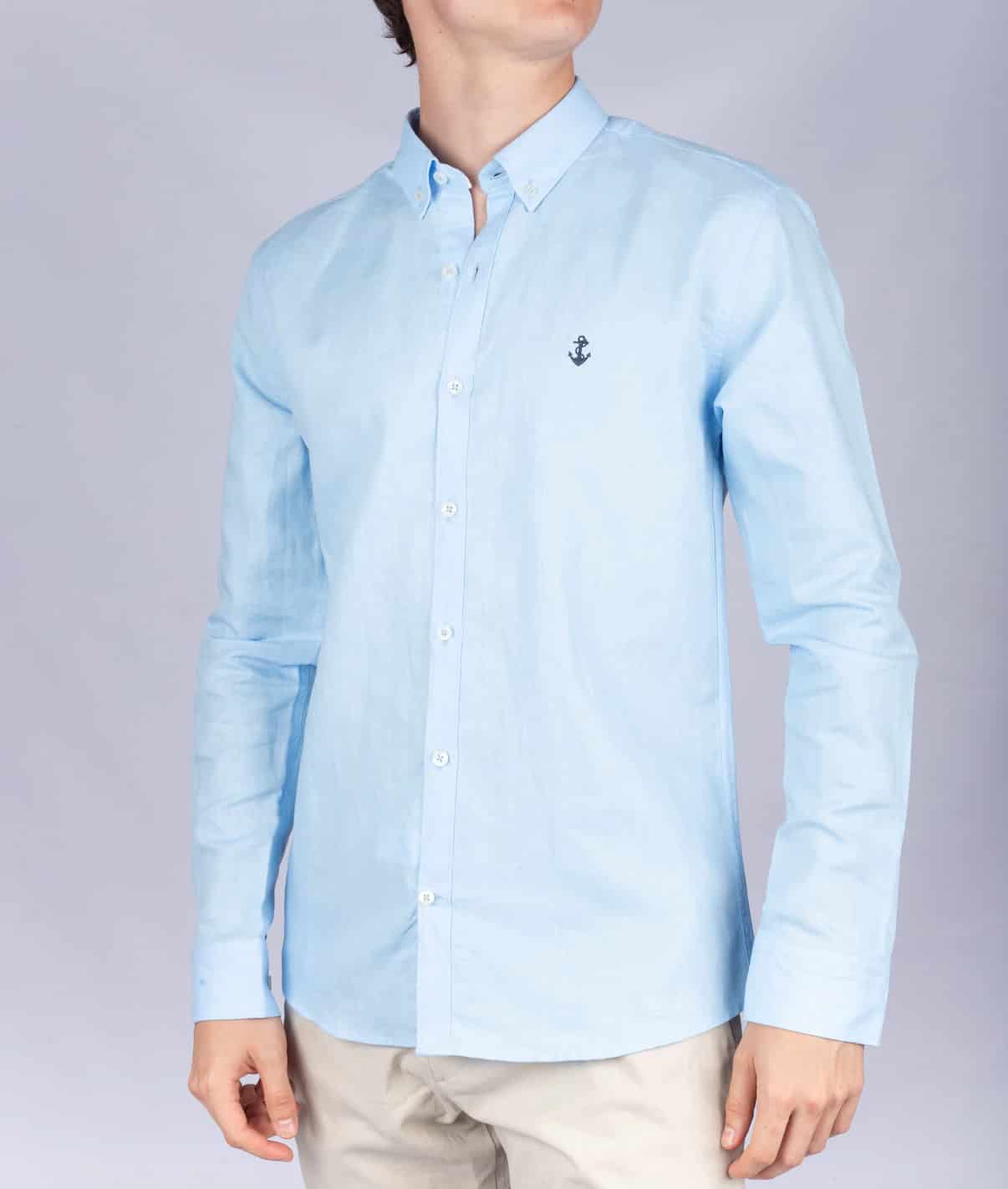 Camisa Lino Azul Cielo - miniatura 1
