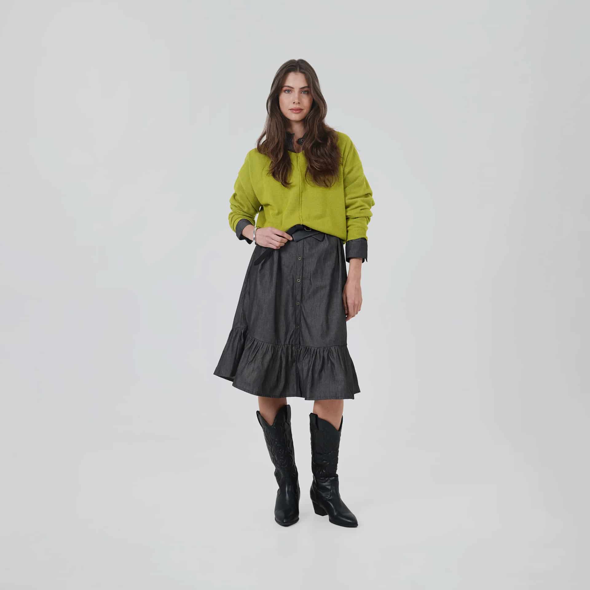 Sweater Cuello V Manga 3/ Cuartos - miniatura 4