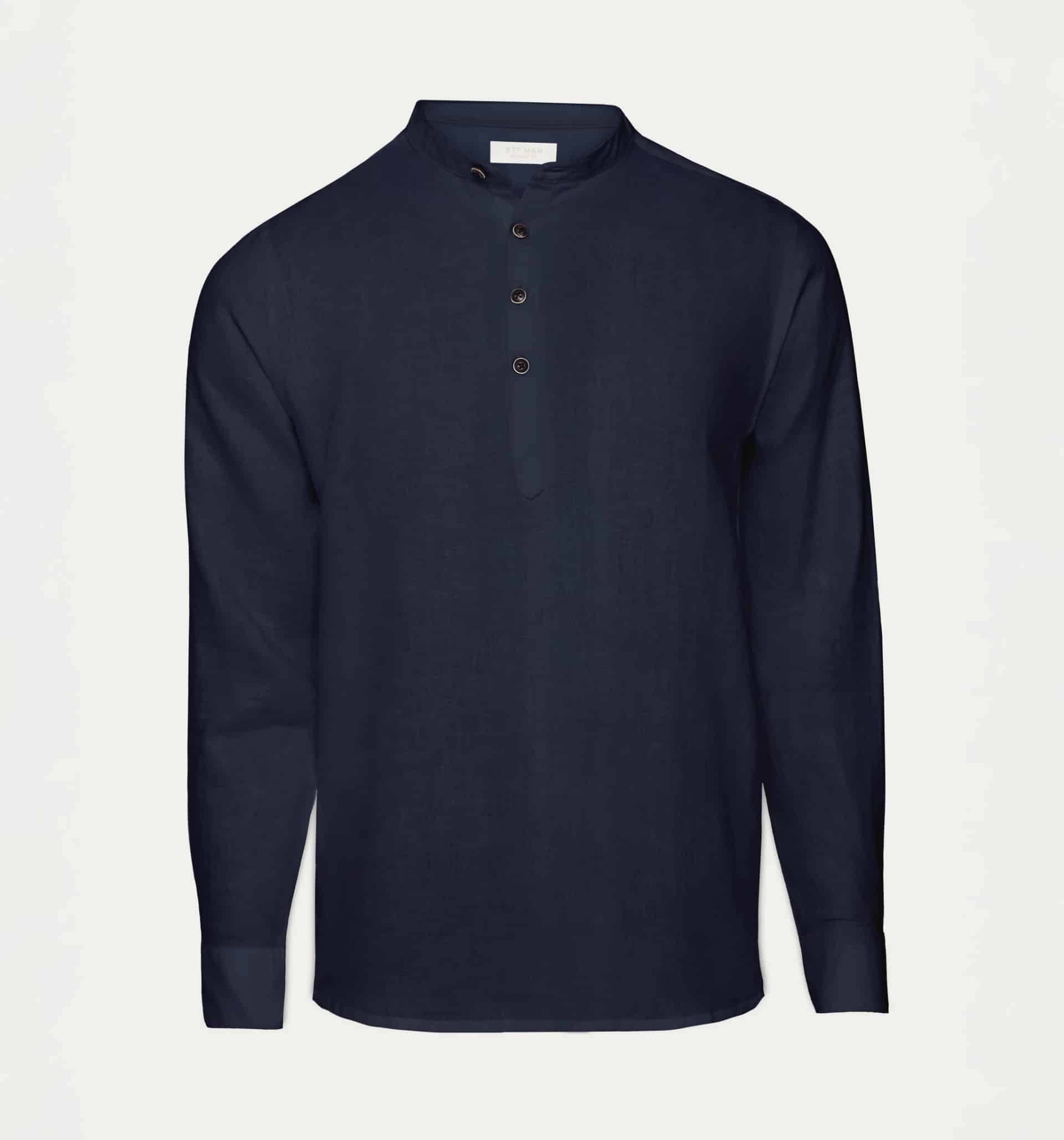 Camisa lino para hombre cuello nerú - miniatura 10