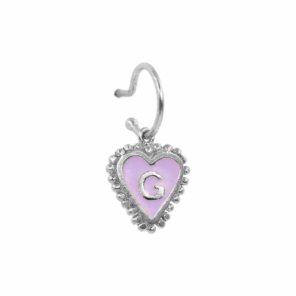PreOrder Baby Hoops 9mm Letra Heart Plata - miniatura 14