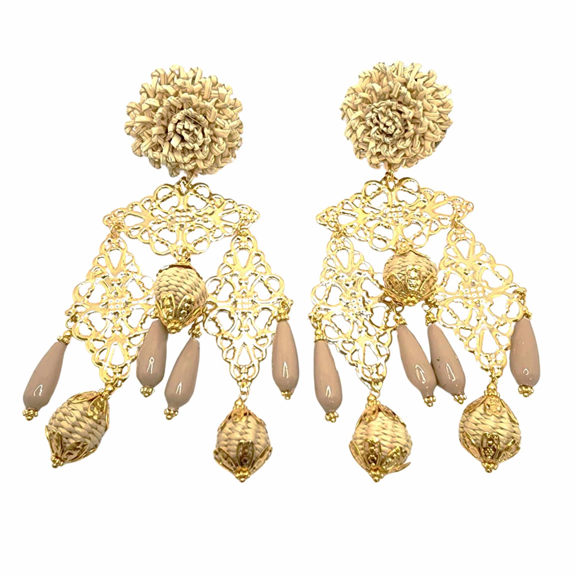 Flower & Gold Earrings - miniatura 3