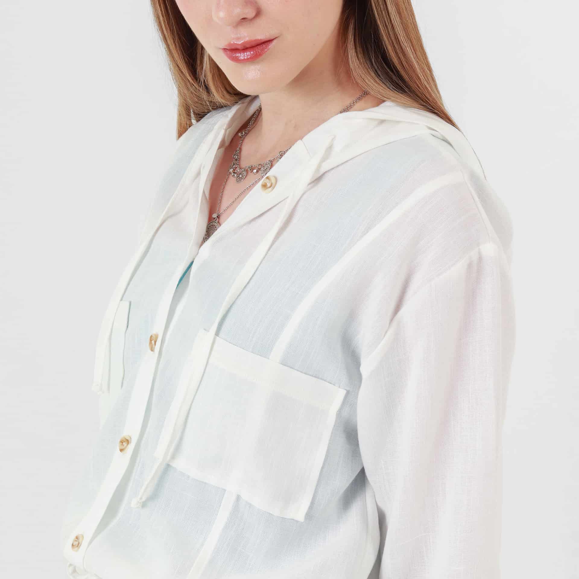 Chaqueta ligera manga larga con capucha y bolsillos - miniatura 8