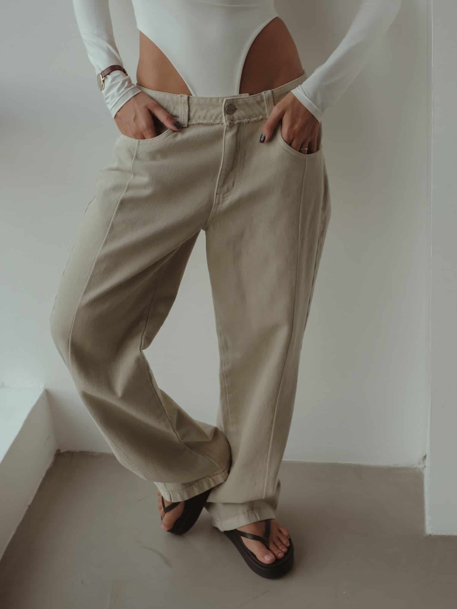 SPLIT LEG STRAIGHT JEAN - ASH - miniatura 2