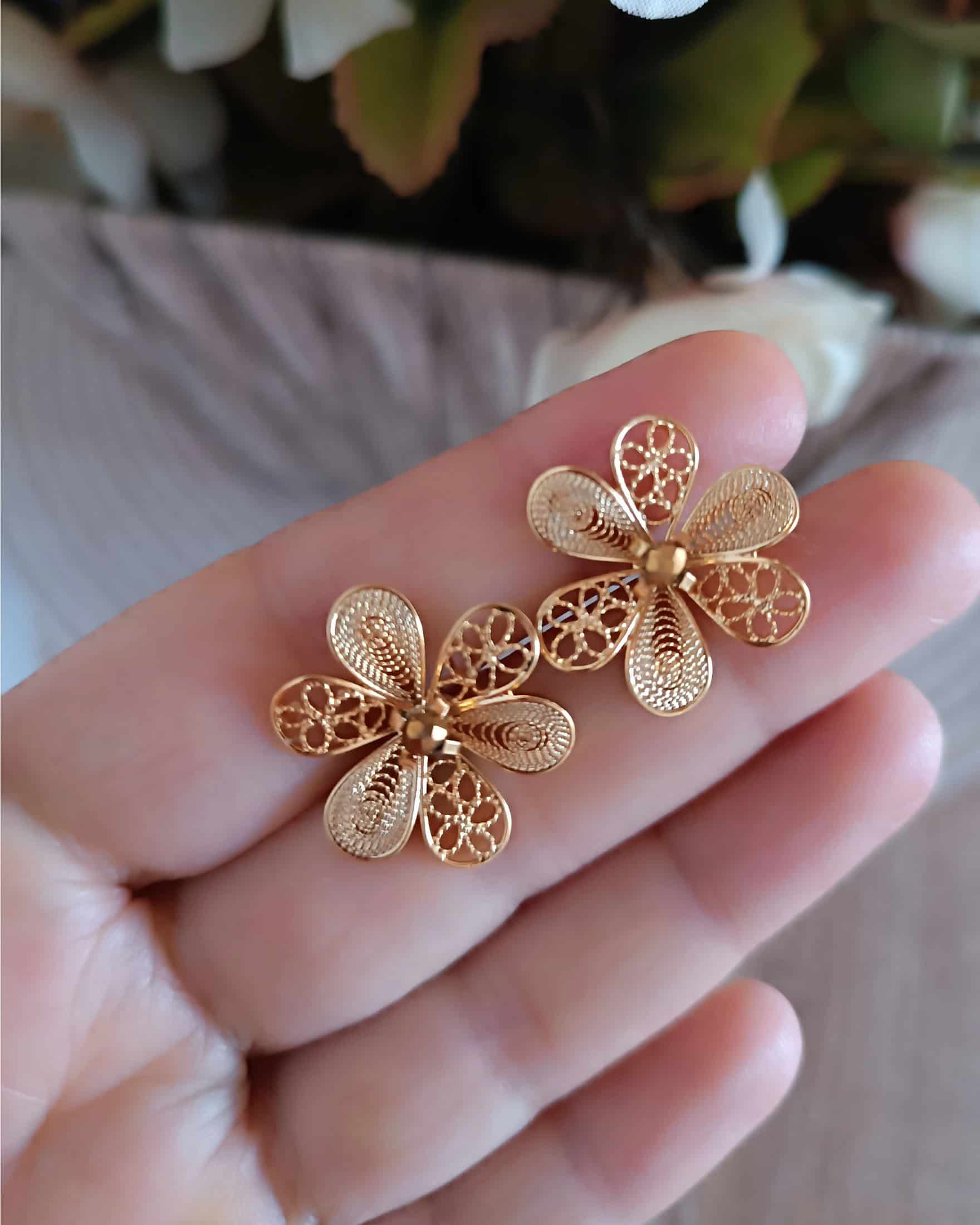Aretes filigrana doble función; Elia - miniatura 8