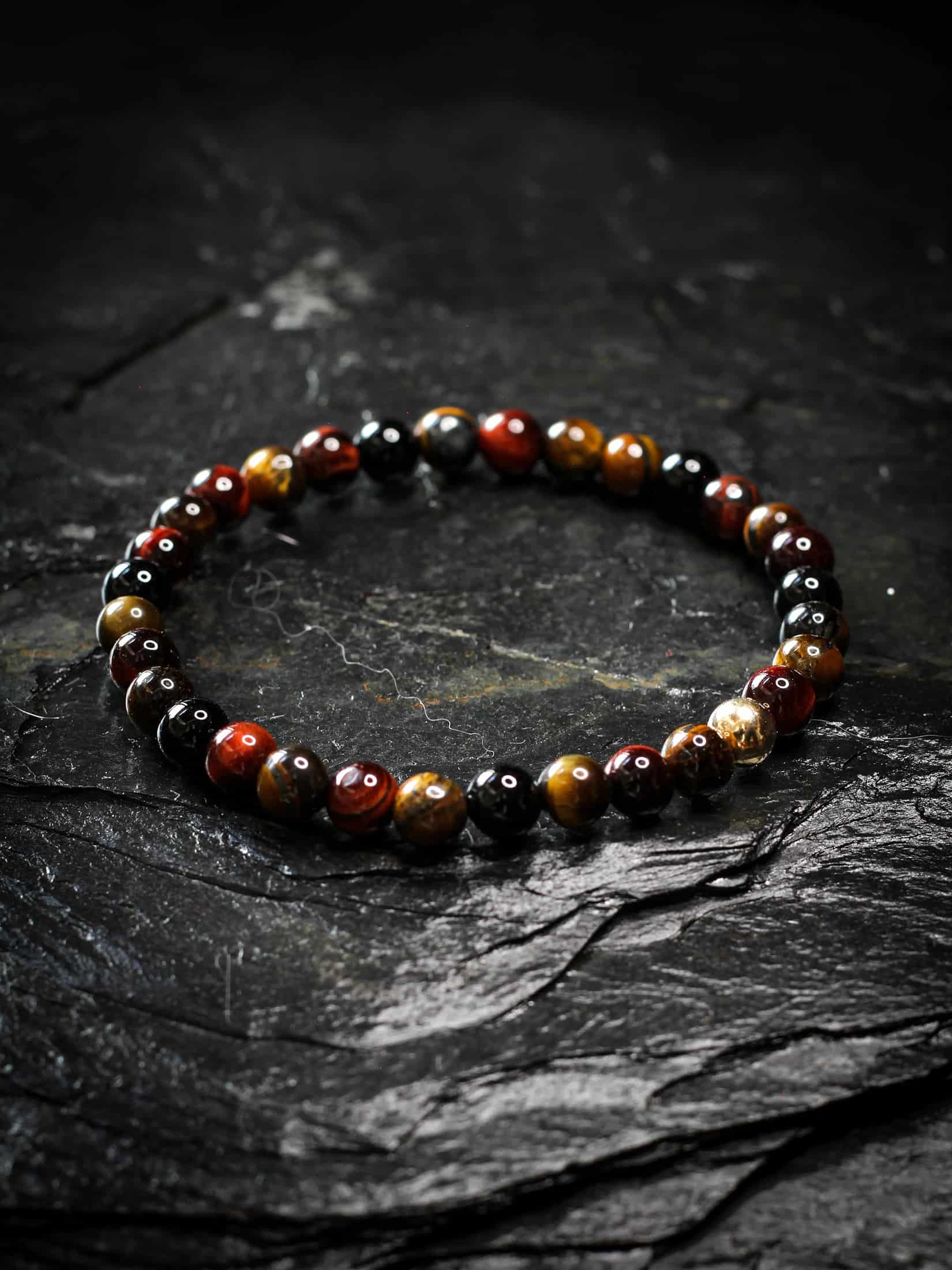 Brazalete Ojo de Tigre & Onyx 6mm - miniatura 1