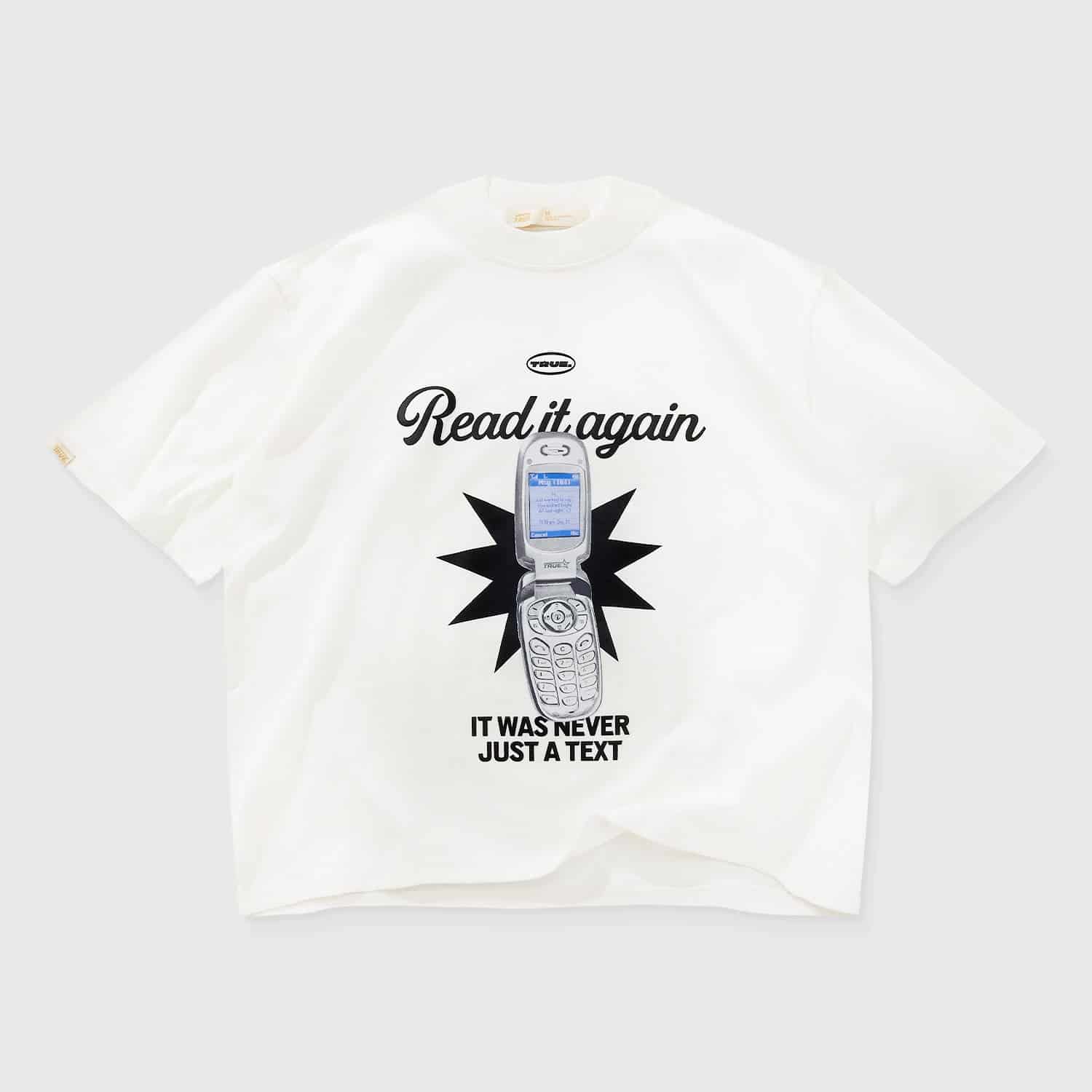 Text Me Boxy T-Shirt - Cream - miniatura 1