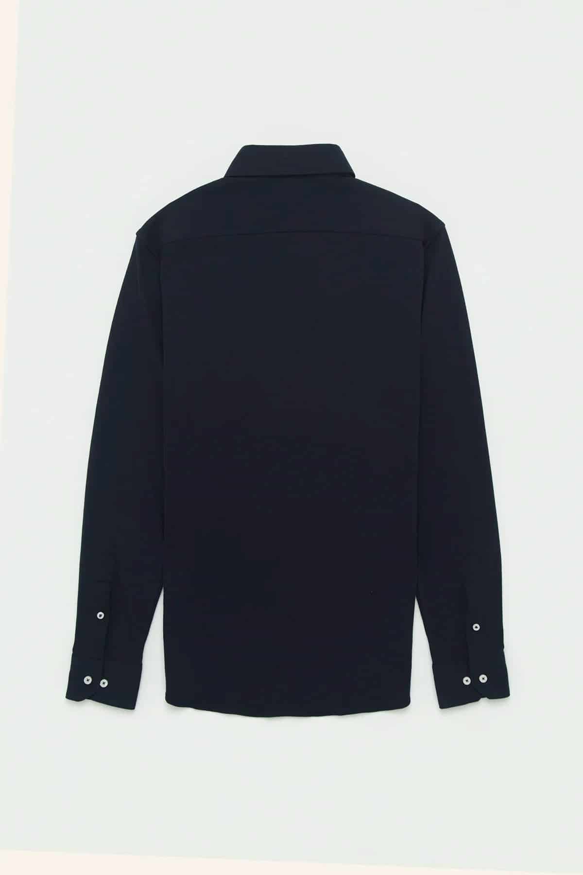 Camisa Piqué Polera Algodón Azul Oscuro - miniatura 4