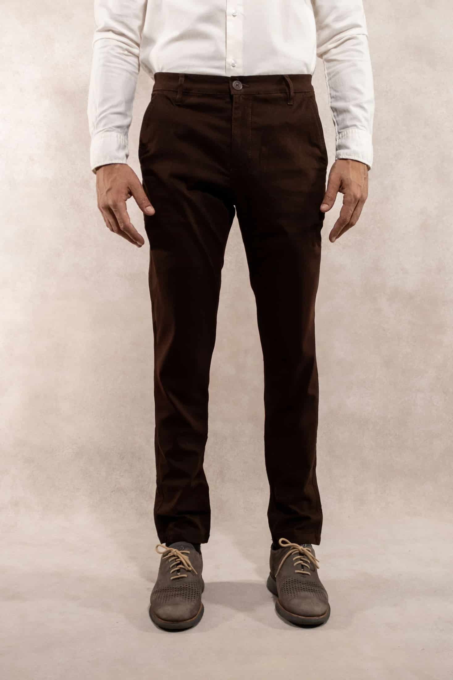 Pantalon Elastico Cafe  Oscuro - miniatura 1