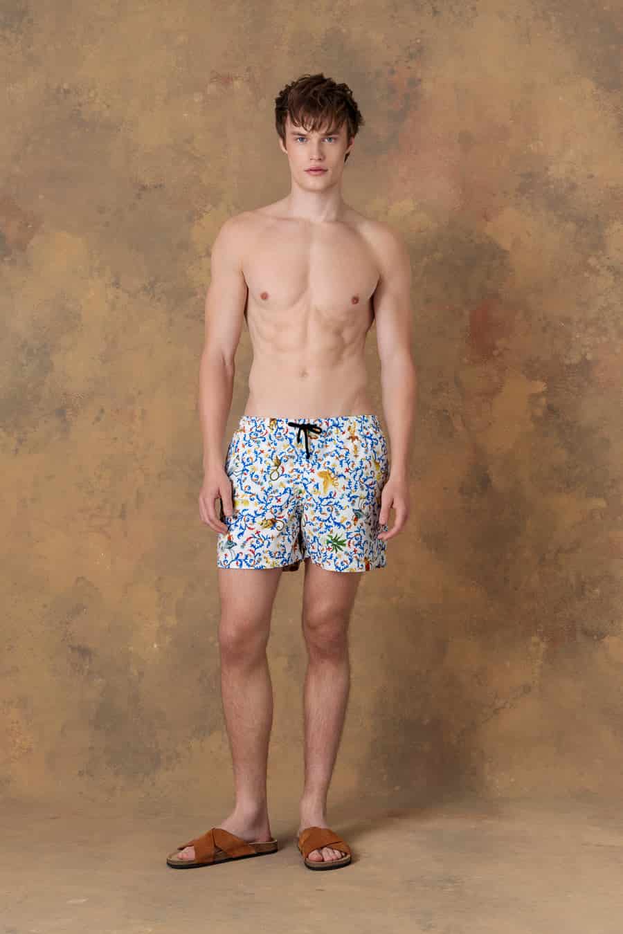Men's swim trunk delphos white - miniatura 1