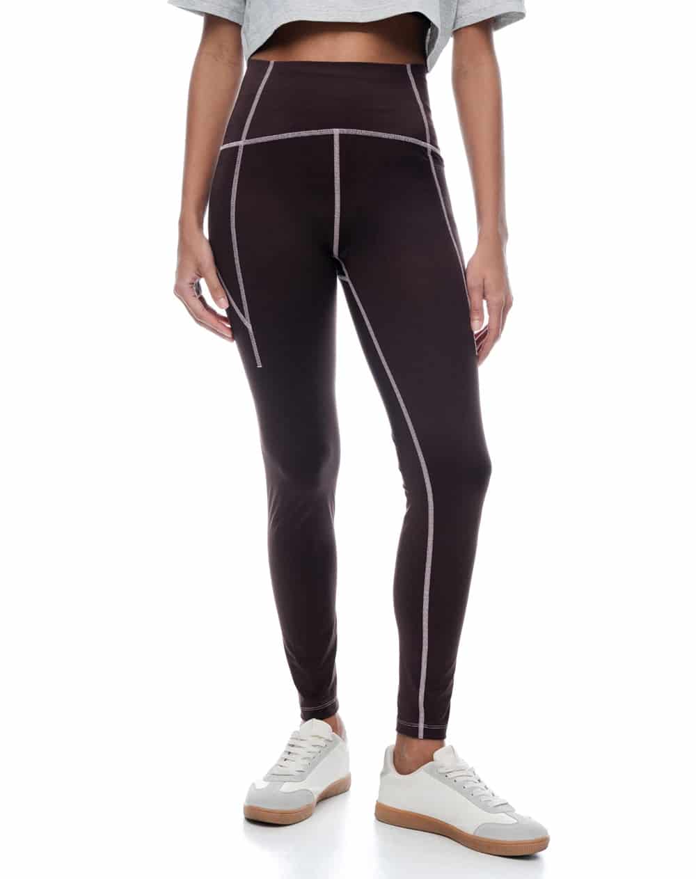 Legging tiro alto vino tinto mujer - miniatura 3