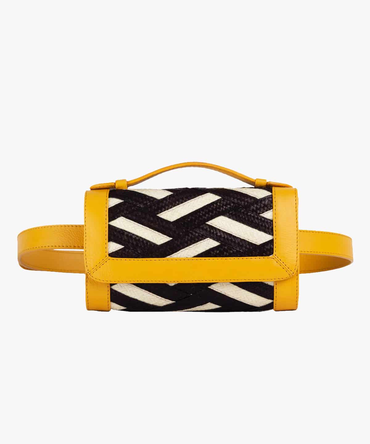 Zenu Belt Bag in Raffia and Leather - miniatura 3