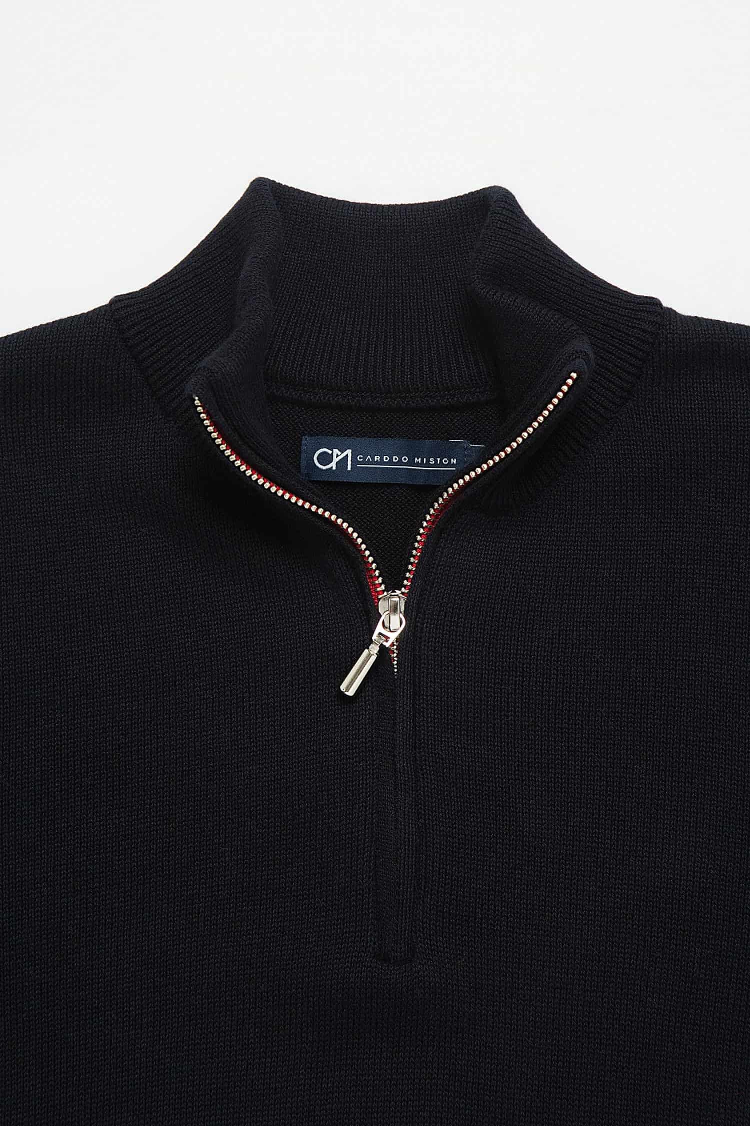 Saco Half Zip Algodón Azul Oscuro - miniatura 2