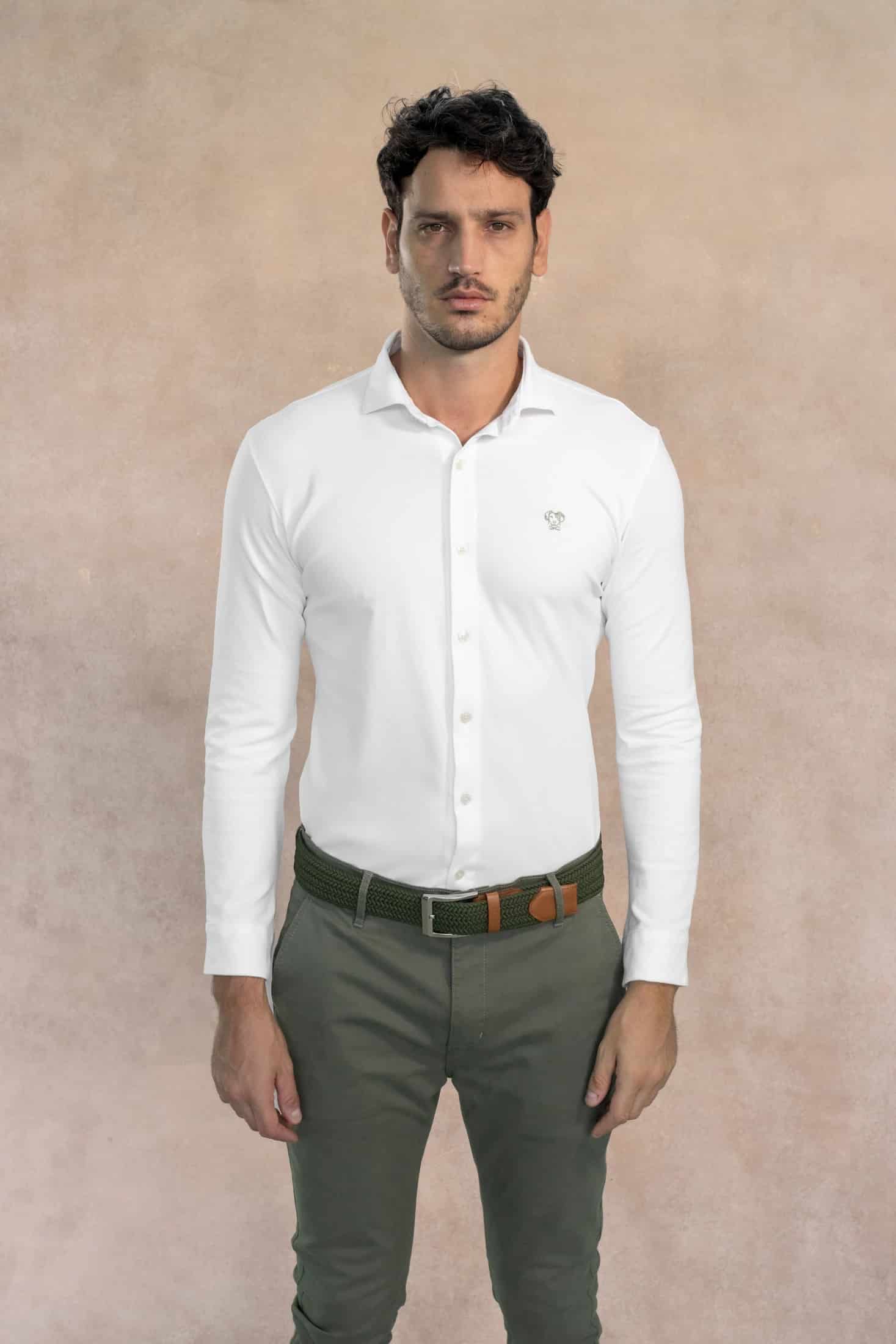 Camisa Antimanchas Piqu  Ivory - miniatura 1