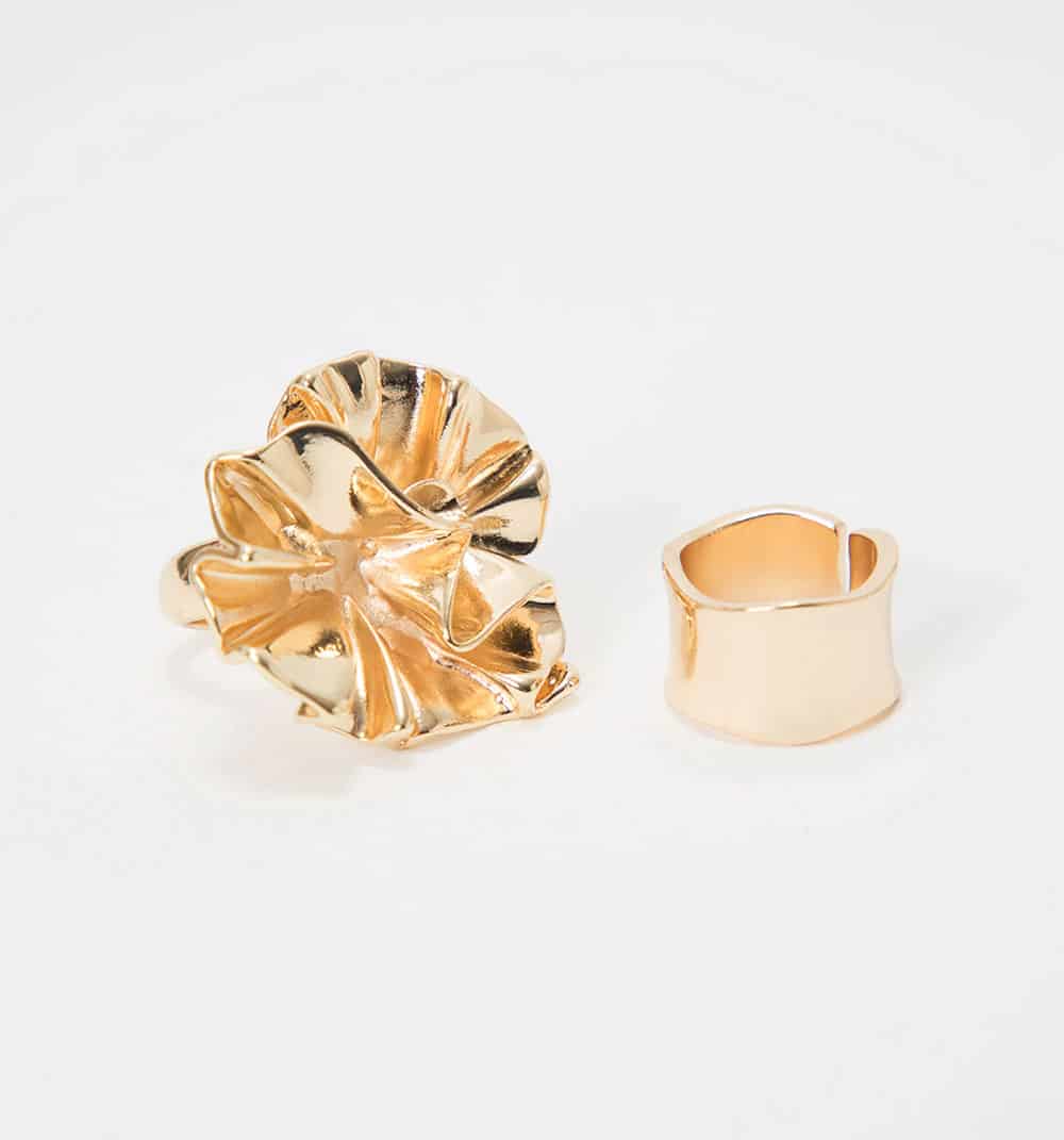 Anillo maxi flor y argolla set x2 - miniatura 4