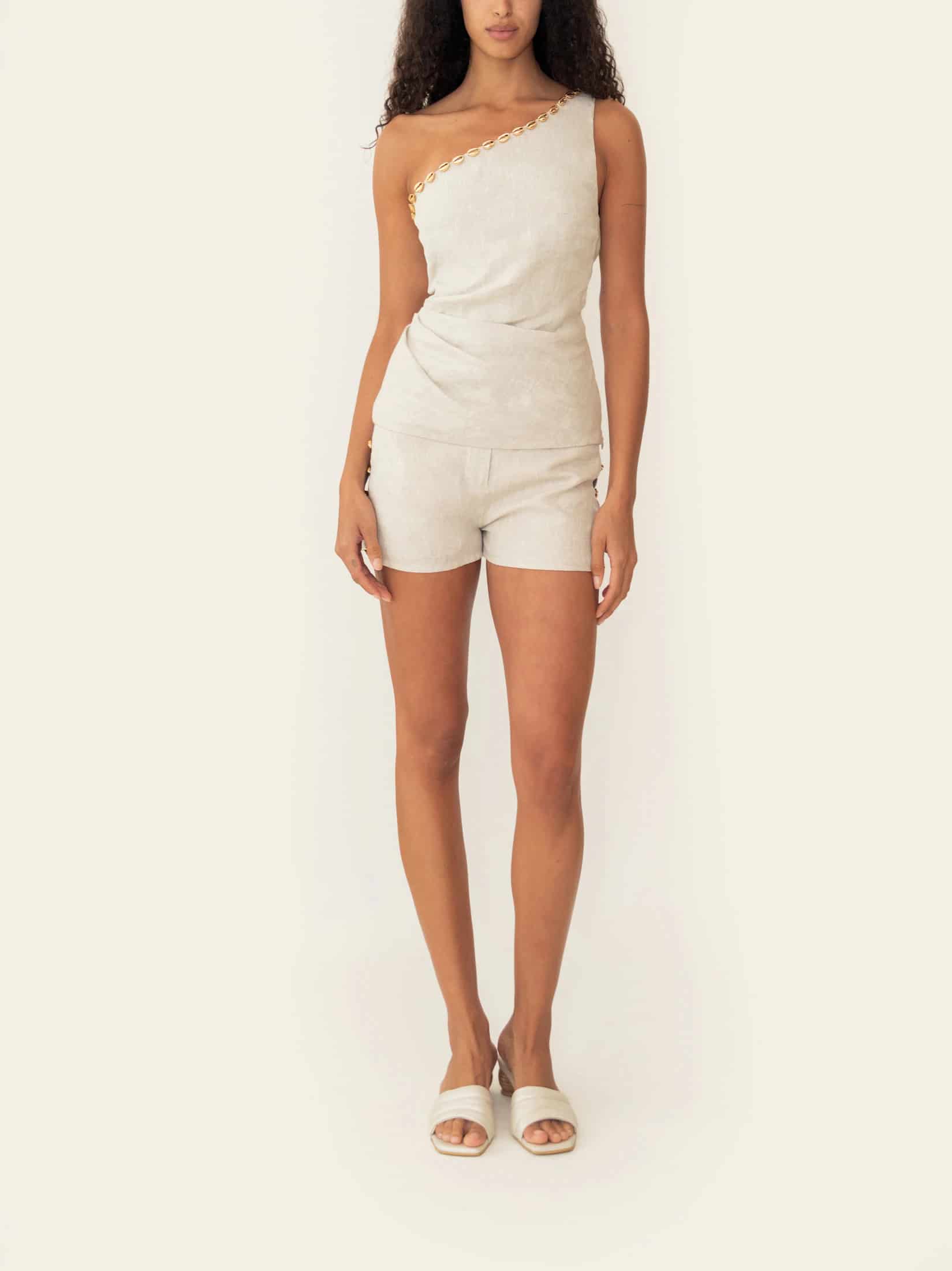 EDA SHORT BEIGE MELANGE - miniatura 4