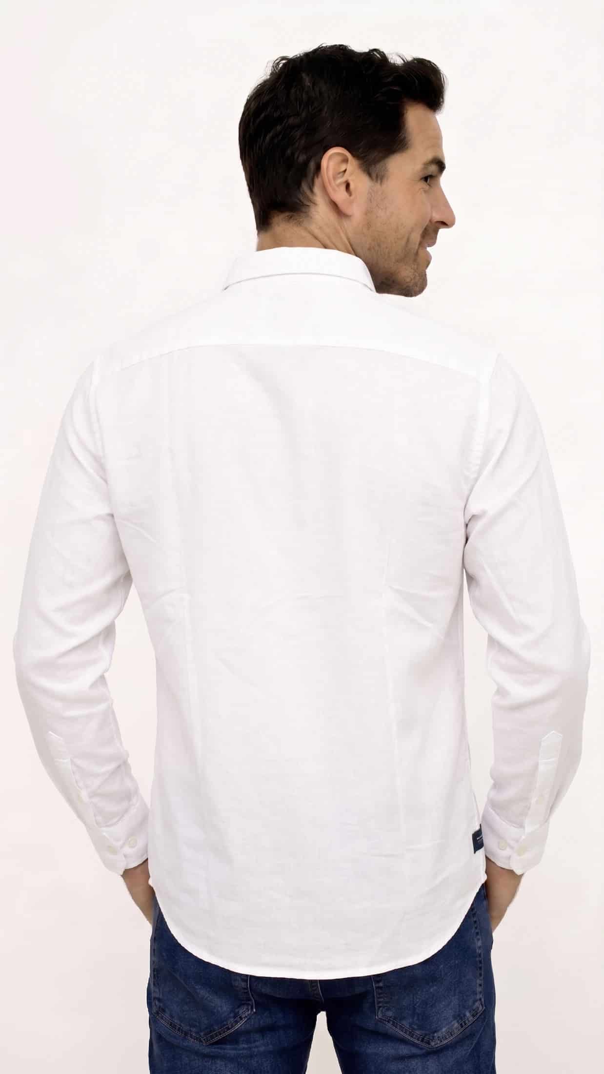 CAMISA MANGA LARGA OXFORD BLANCA PARA HOMBRE - miniatura 3