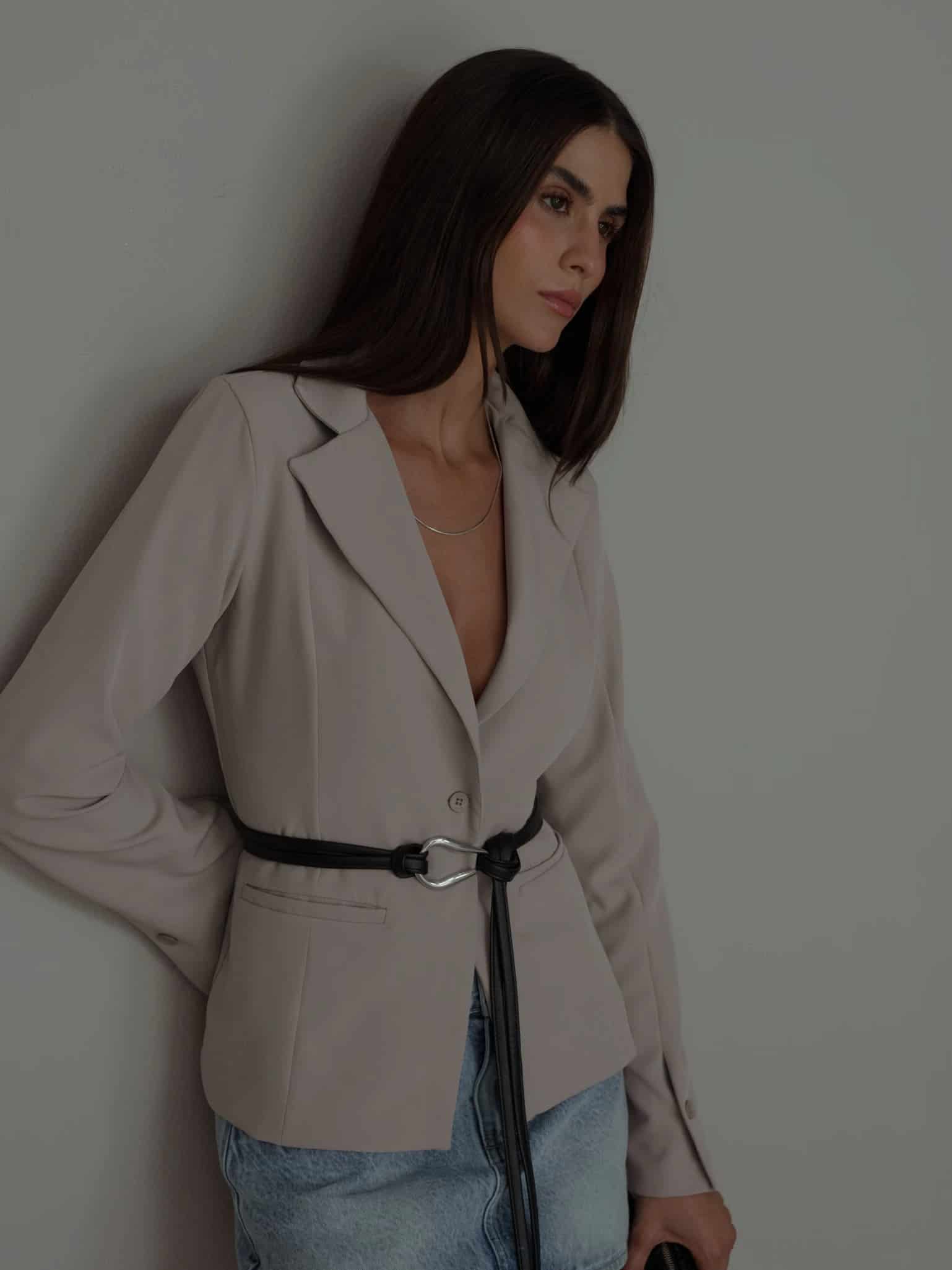 WAIST CLASSIC BLAZER - SAND - miniatura 5