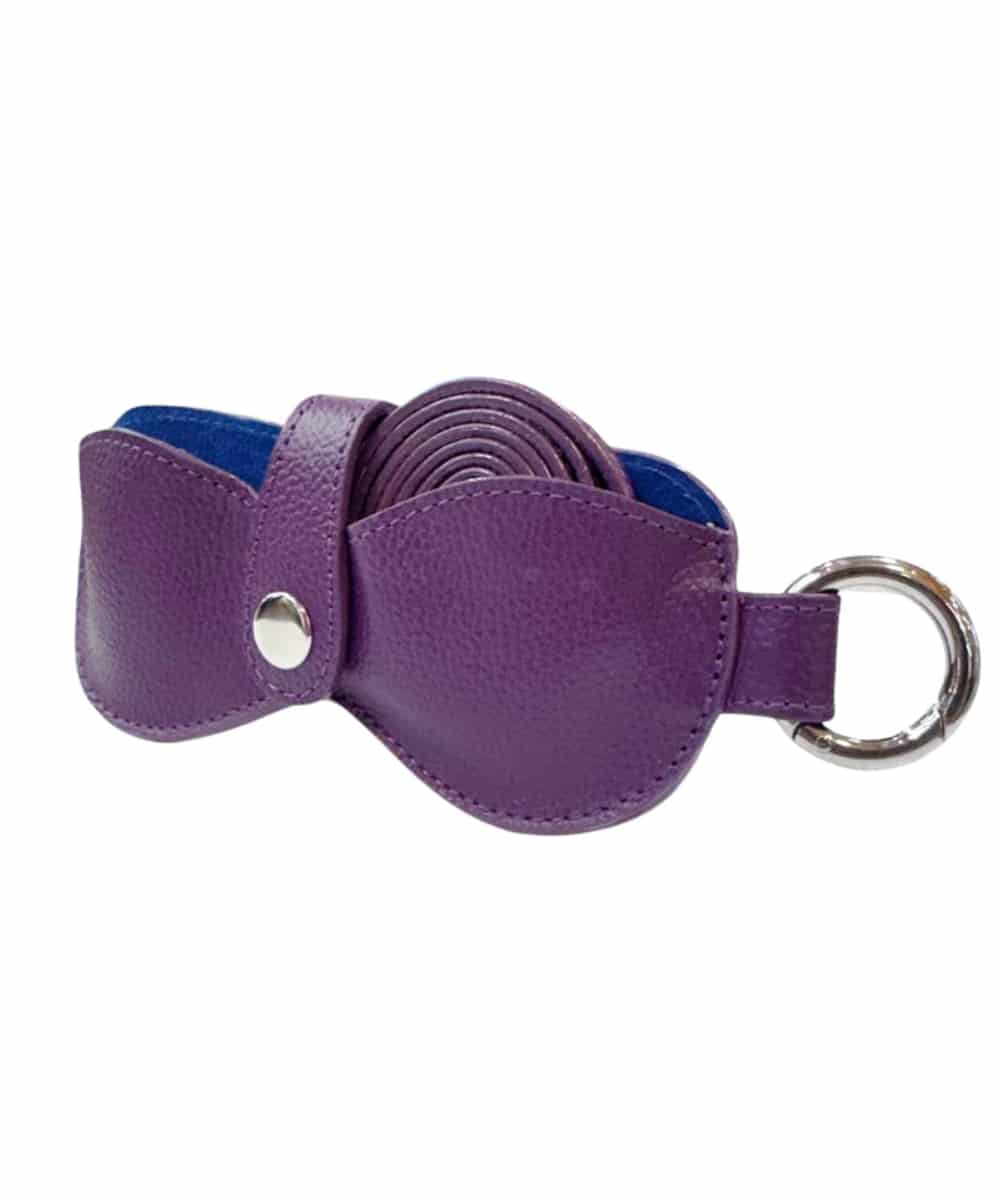 Estuche para gafas en cuero – Portagafas mora ciruela - miniatura 2