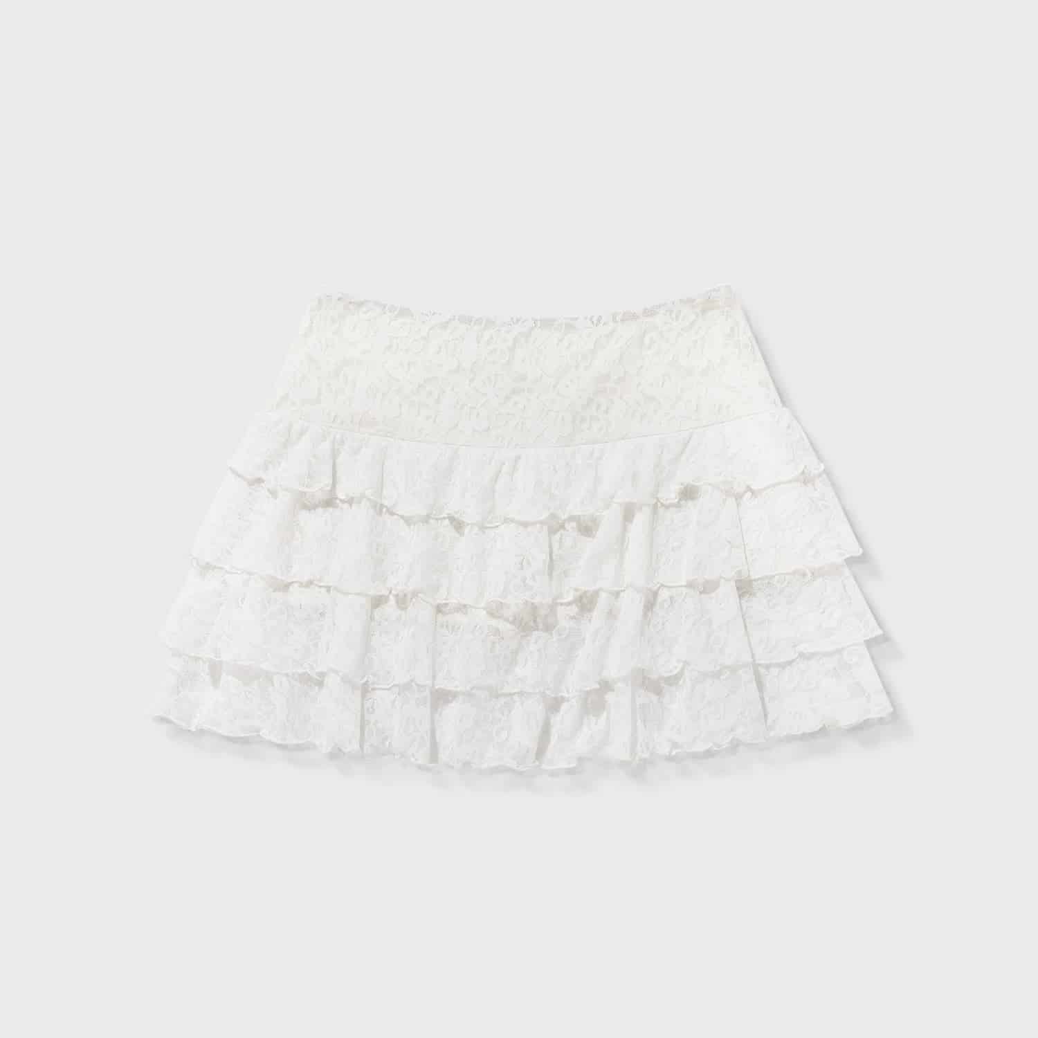 Floral Mini Skirt - Cream - miniatura 3