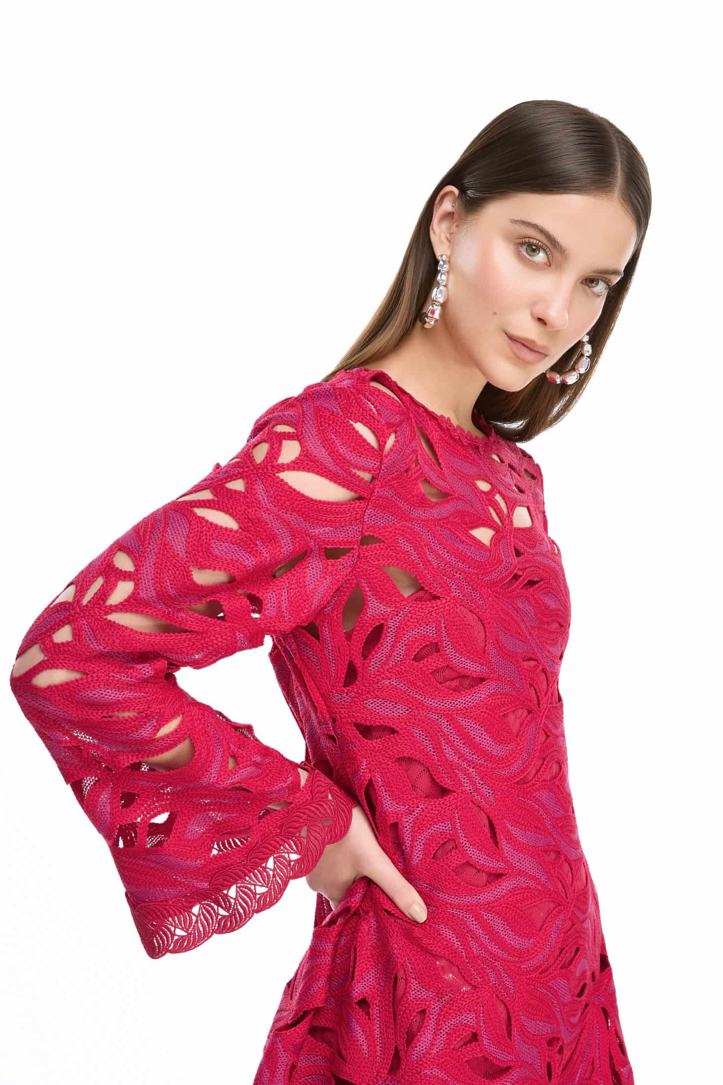 SOLSTICIO MINI DRESS BURGUNDY - miniatura 3