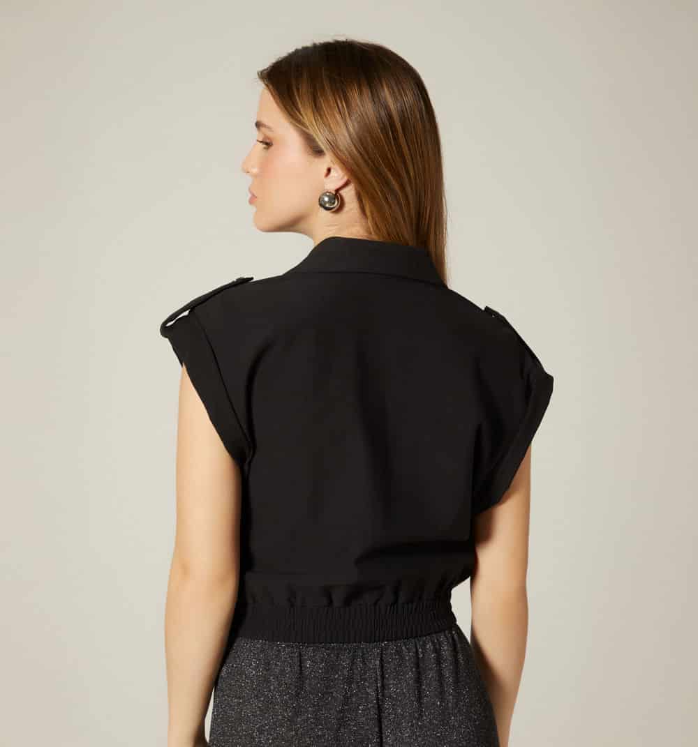 Blusa manga corta con elastico - miniatura 4