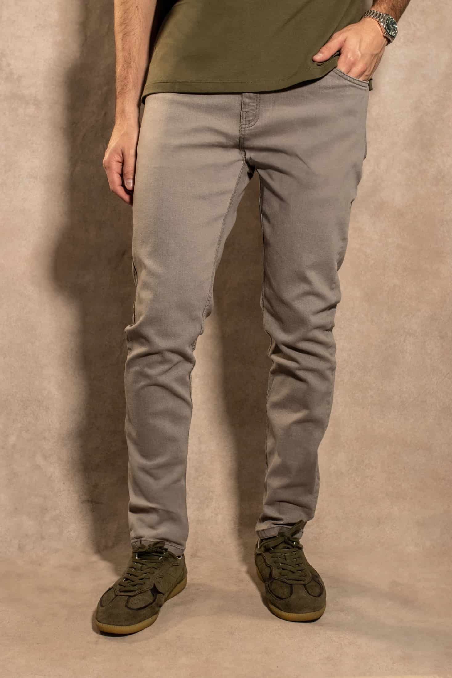 Jean Elastico Gris Claro - Slim Fit - miniatura 1