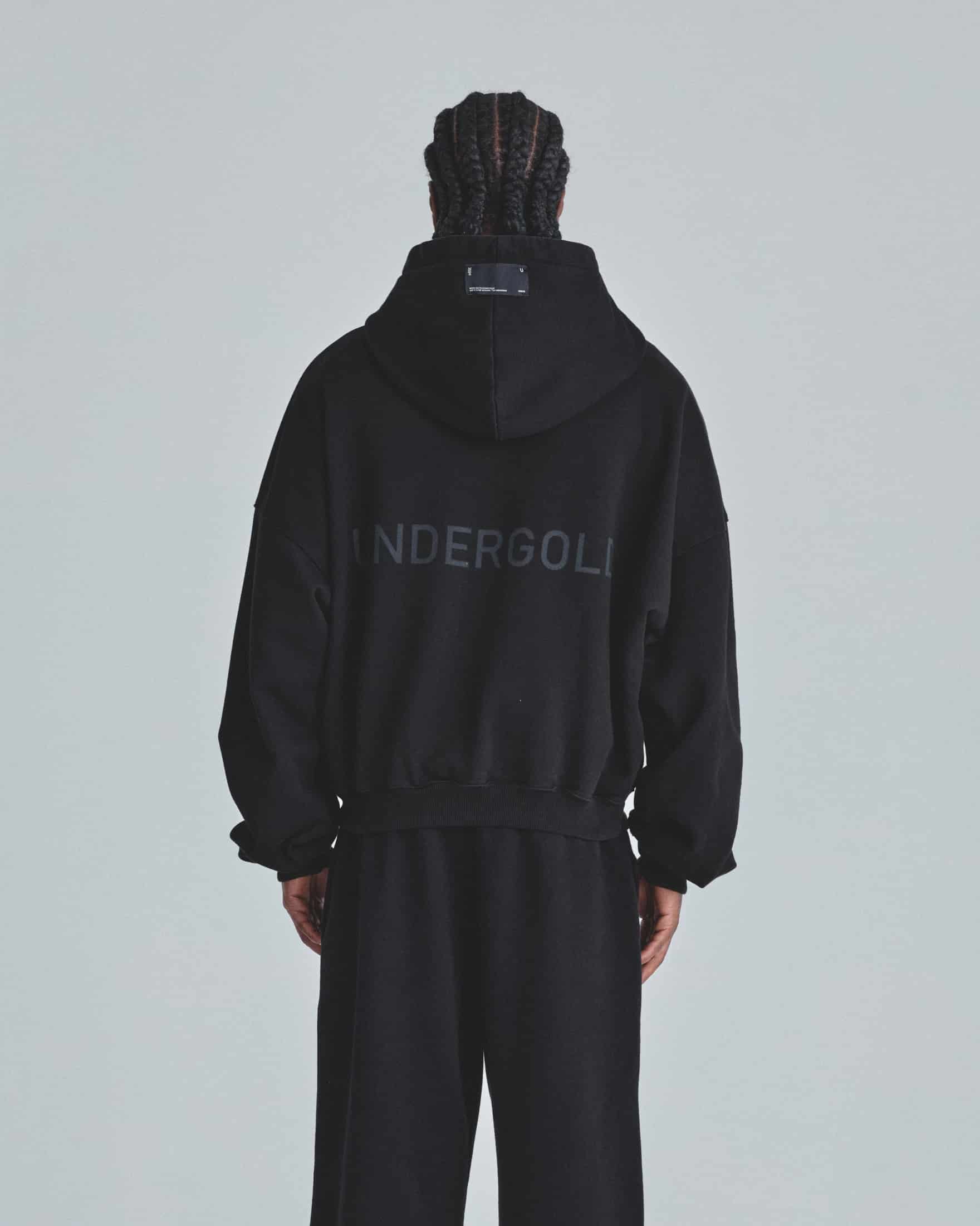 Line Basic Boxy Fit Zip Up Hoodie Black - miniatura 6