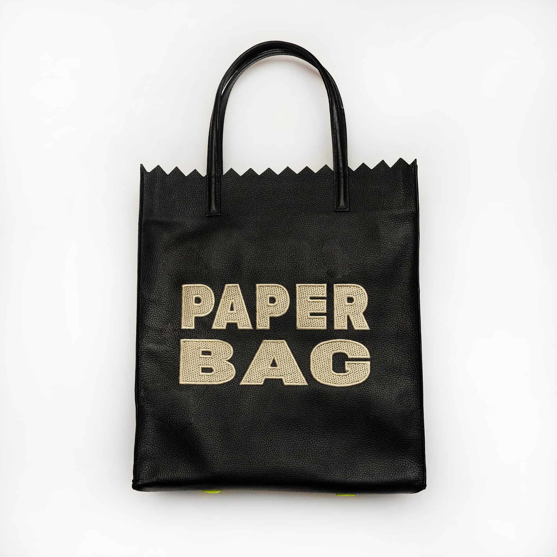 Paper Bag - Black + Beige Embroidery - miniatura 1
