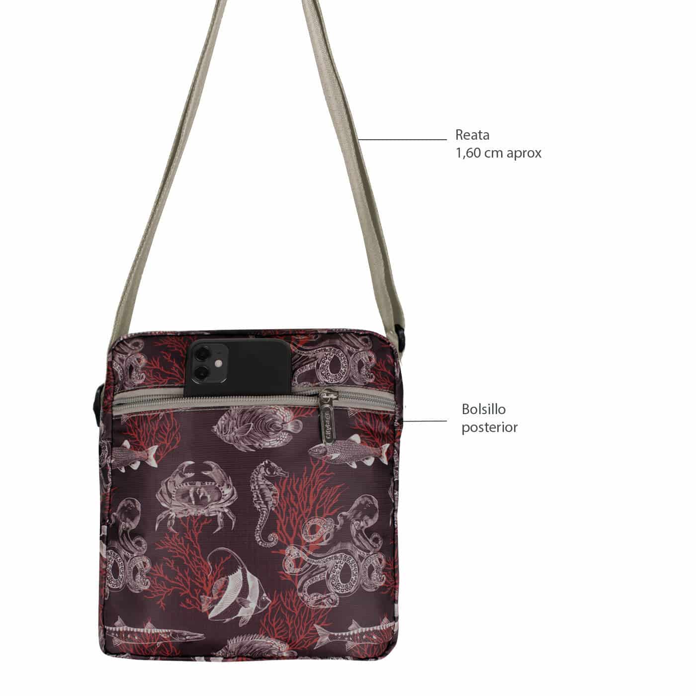 Bolso Manos libres Viajero Citybags Ultra Estampado Coral - miniatura 4