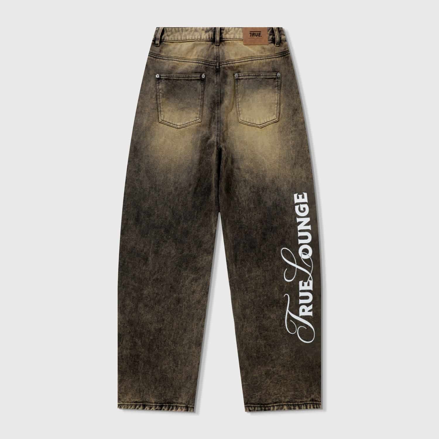 Lounge Printed Denim Pants - Brown - miniatura 5