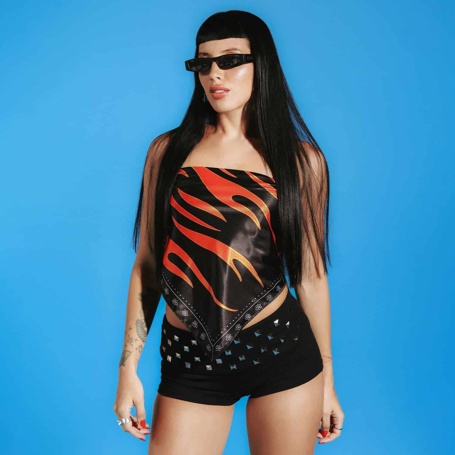 Flames Bandana - Black - miniatura 2