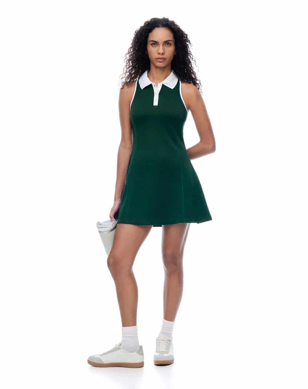 Vestido deportivo tipo polo verde mujer - miniatura 4