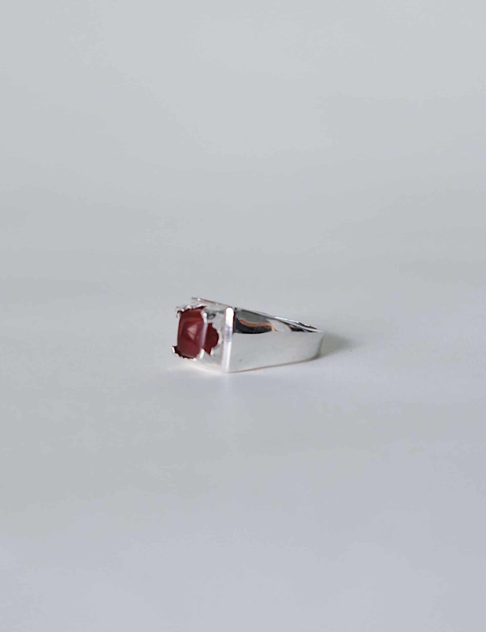 Anillo Punto Cadeneta Cornalina - miniatura 2