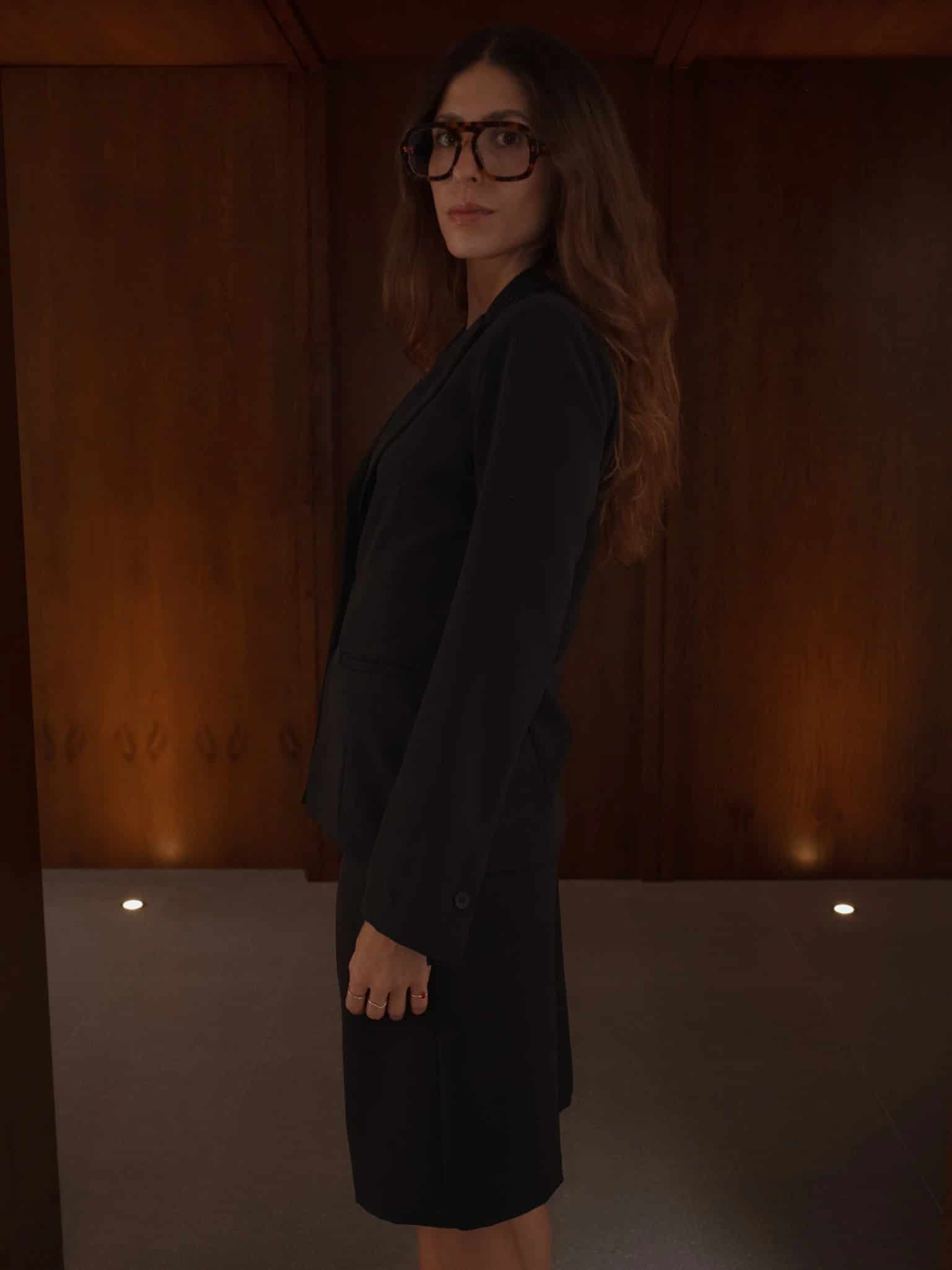 WAIST CLASSIC BLAZER - BLACK - miniatura 7