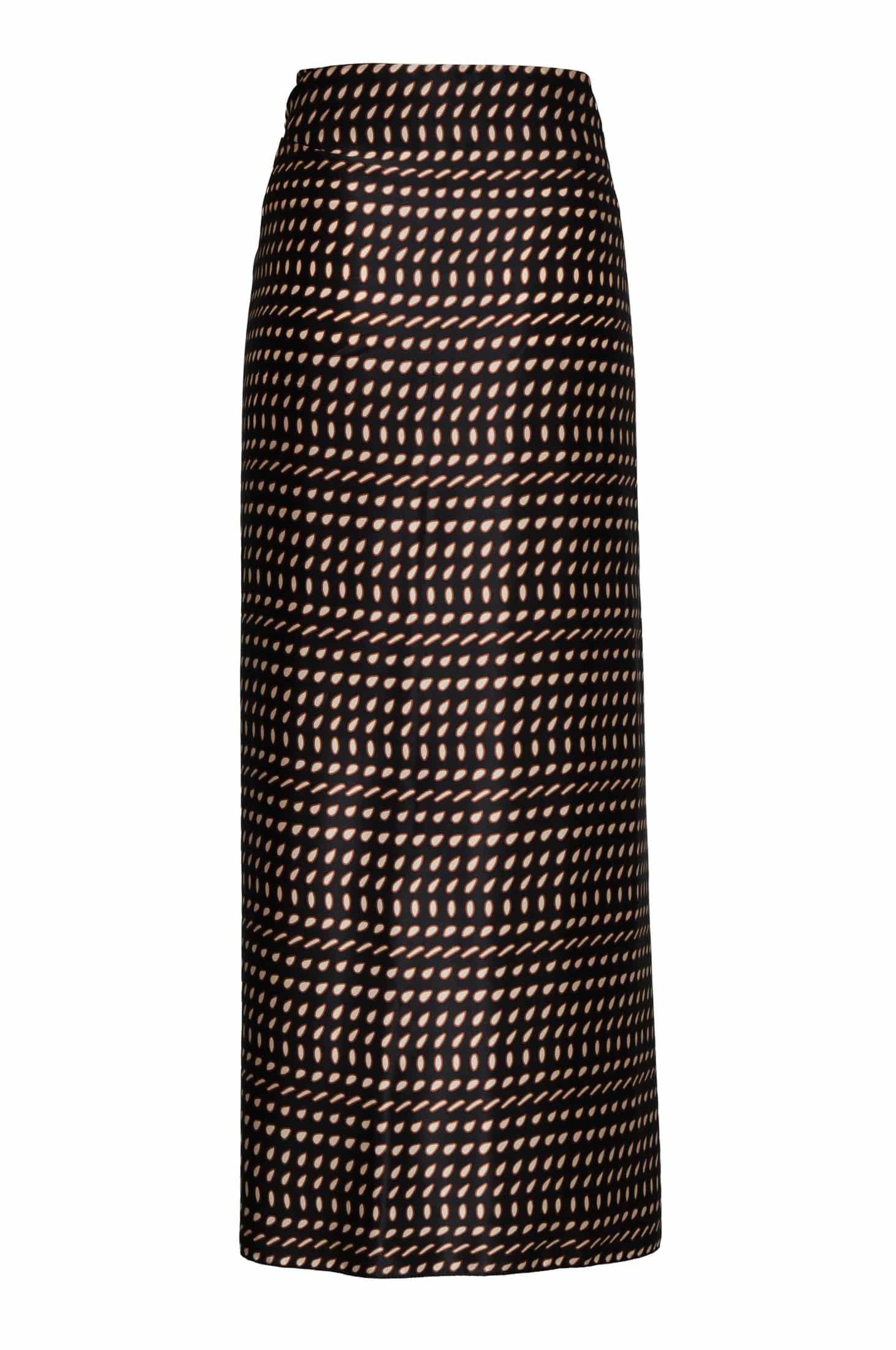 Mapara Satin Silk Skirt / Black & Ivory Seeds - miniatura 3