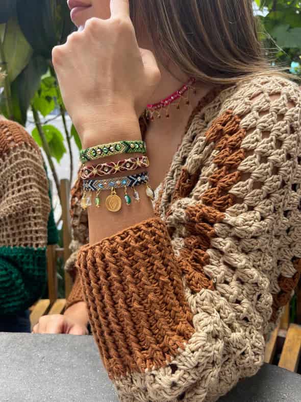 Free Spirit Bracelet with Rings - Brown - miniatura 4