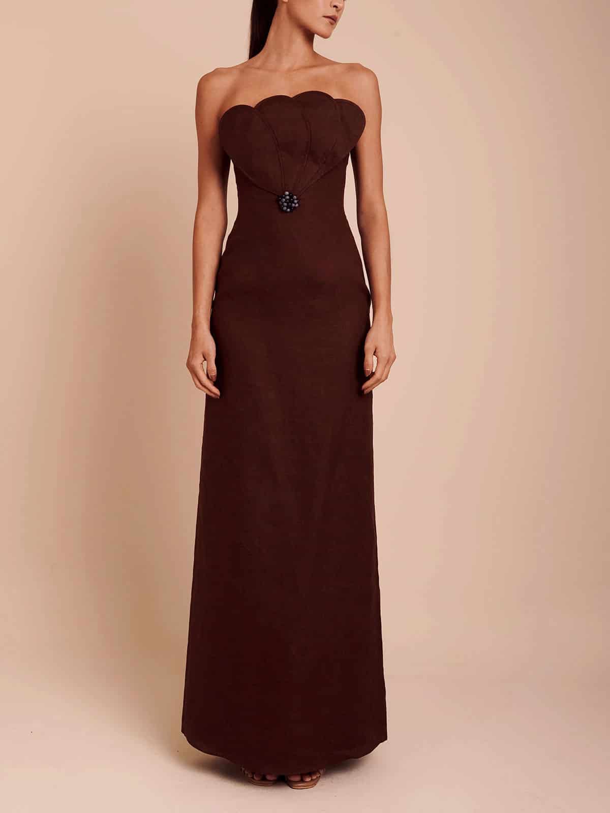 BIANCA DRESS UMBER BROWN - miniatura 2