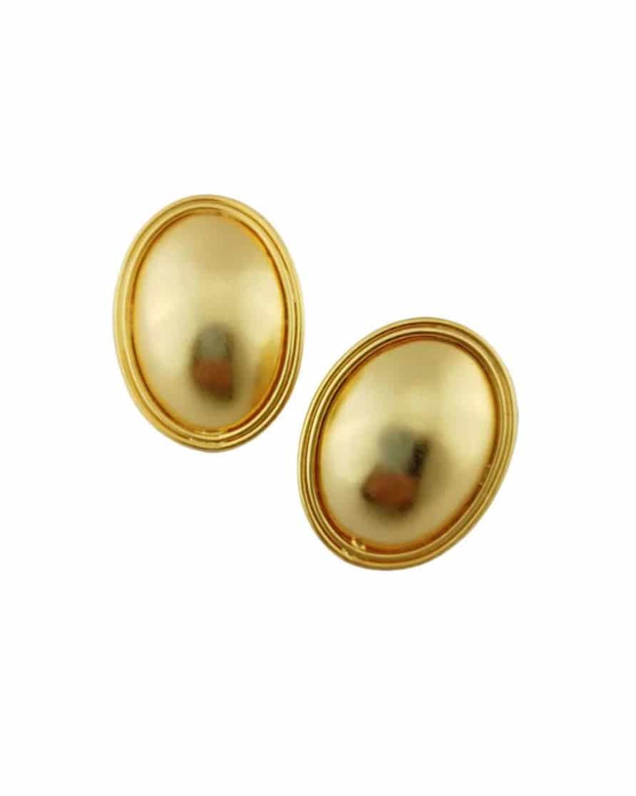 Aretes Topos ovalados doble hilo medianos Dorado Mate - miniatura 1