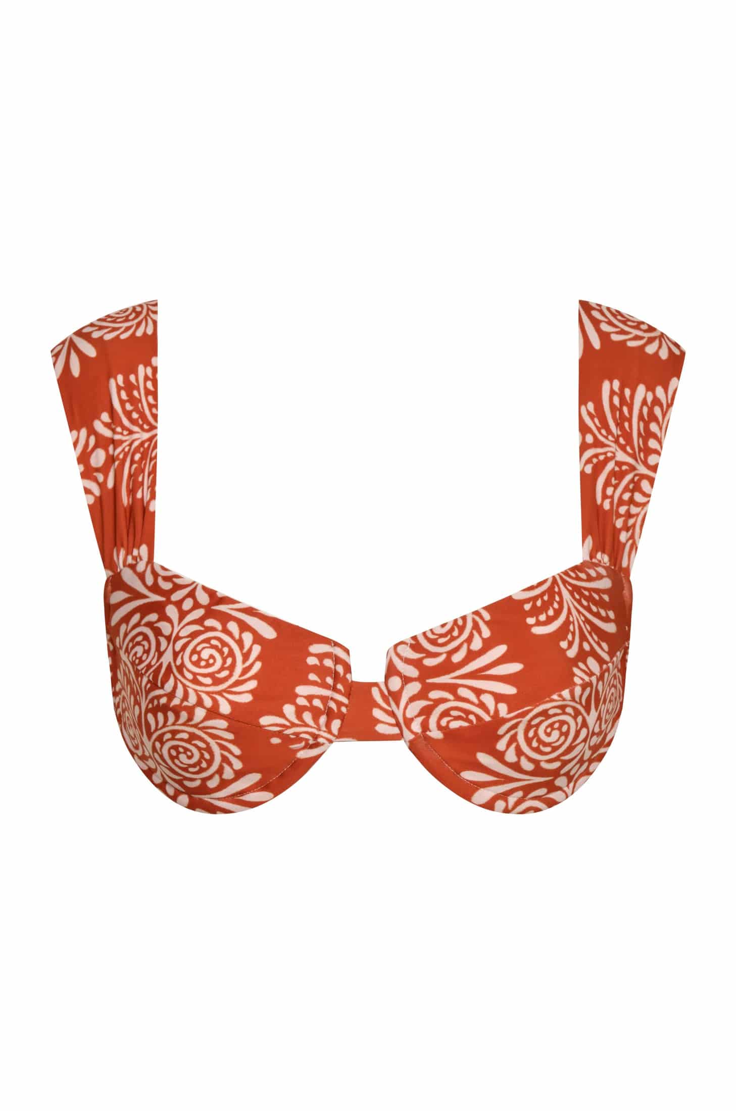 Sabina Top / Red Arabesque - Orange Stripes - miniatura 1