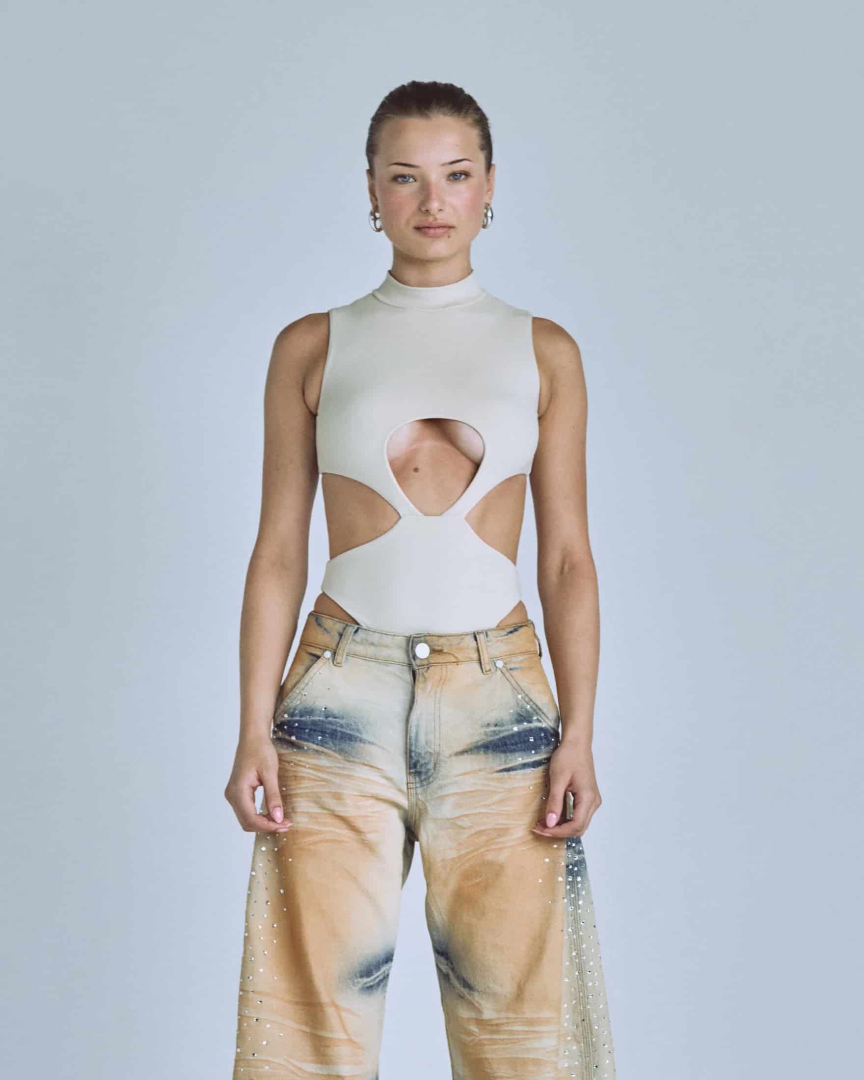 Basics Underboob Bodysuit Cream - miniatura 9