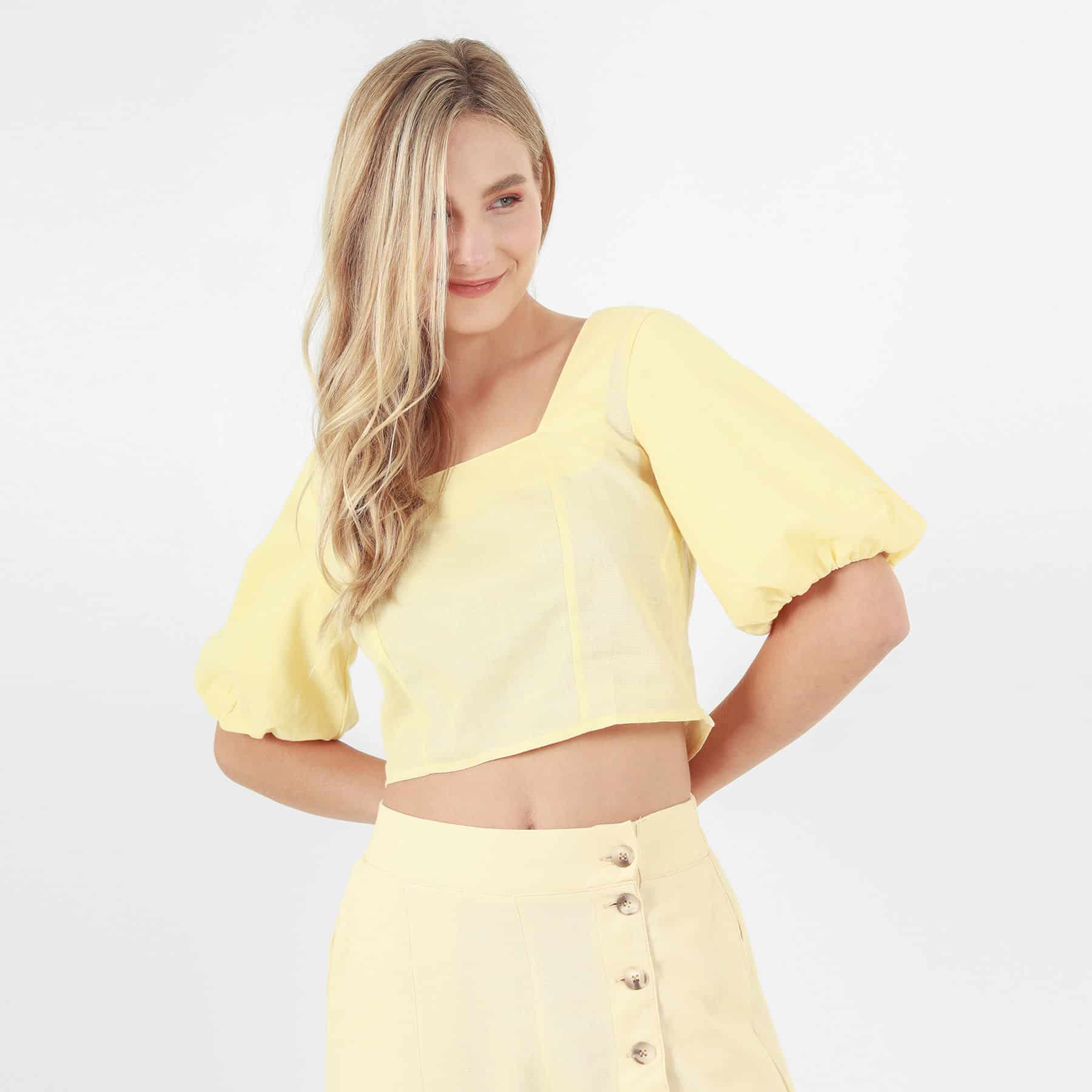 Blusa Cuello U Manga Al Codo - miniatura 1