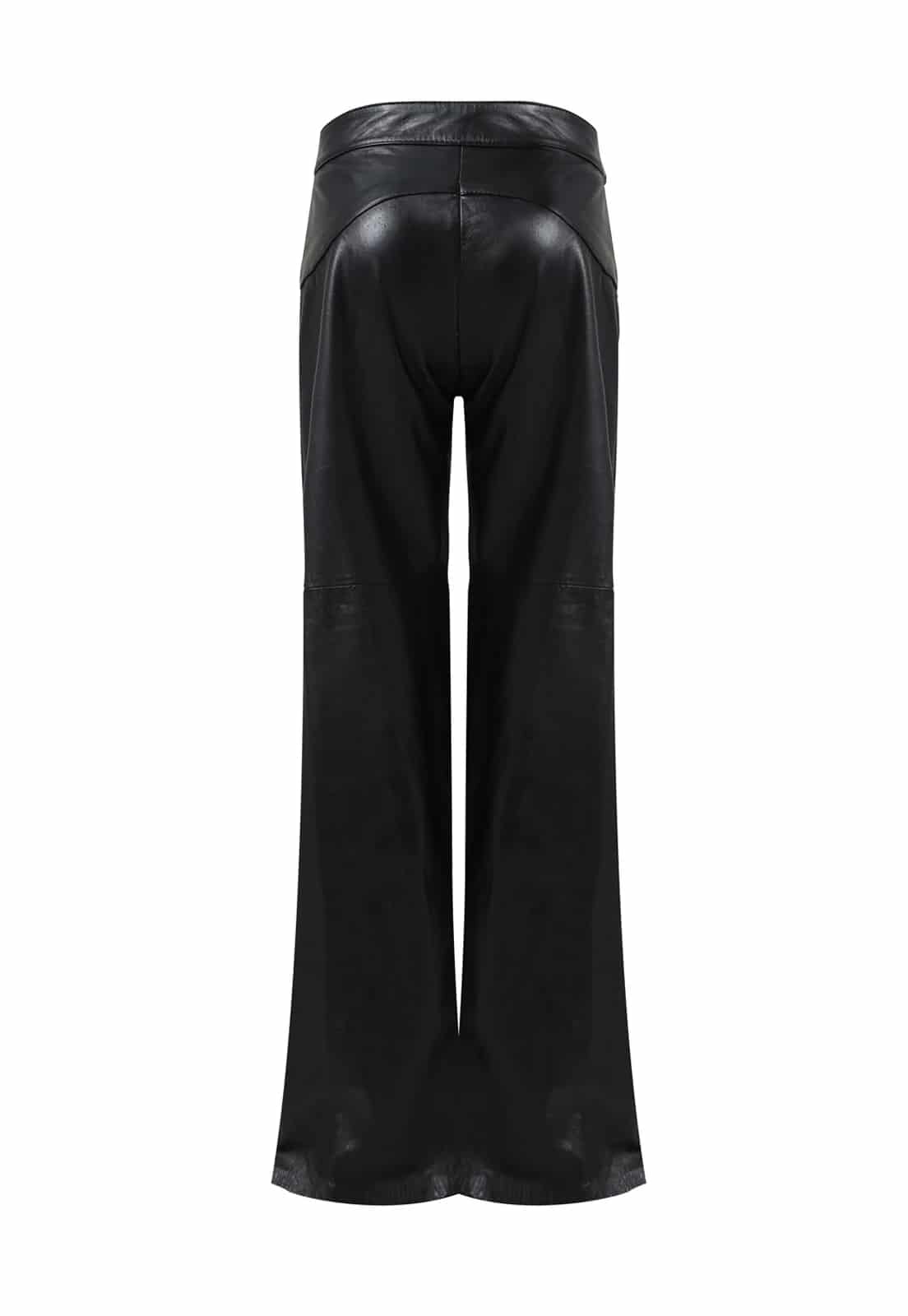 LEATHER CURVED CUT OUT BOOT TROUSERS - miniatura 4