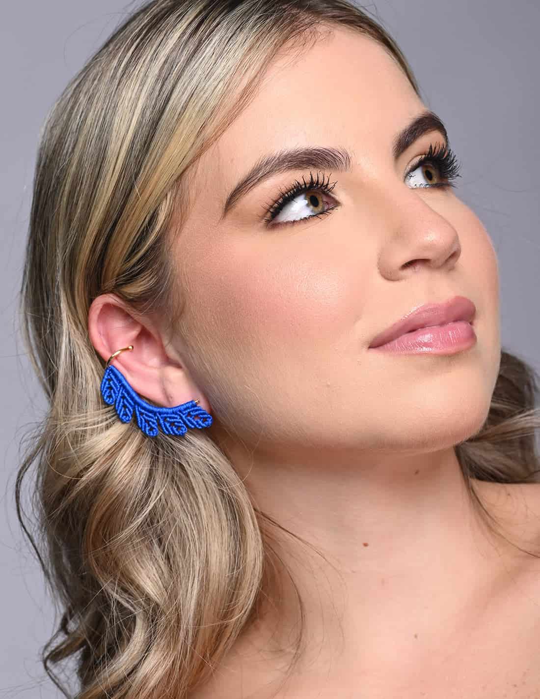 Ear Cuff Regal Azul Rey - miniatura 2