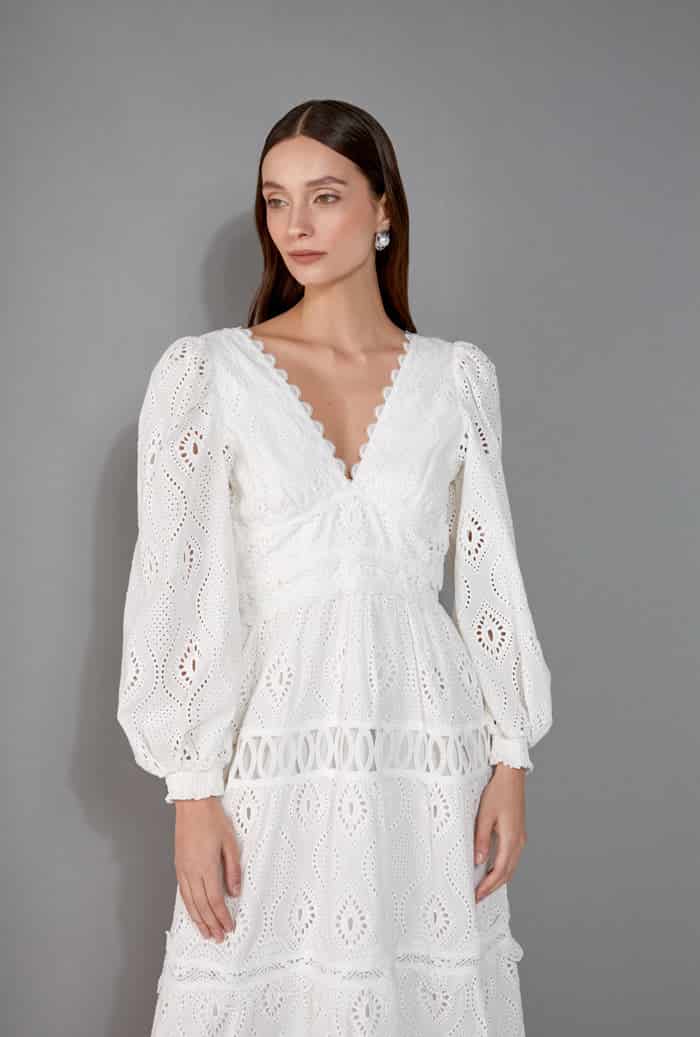 AMARANTA MAXI DRESS WHITE - miniatura 3